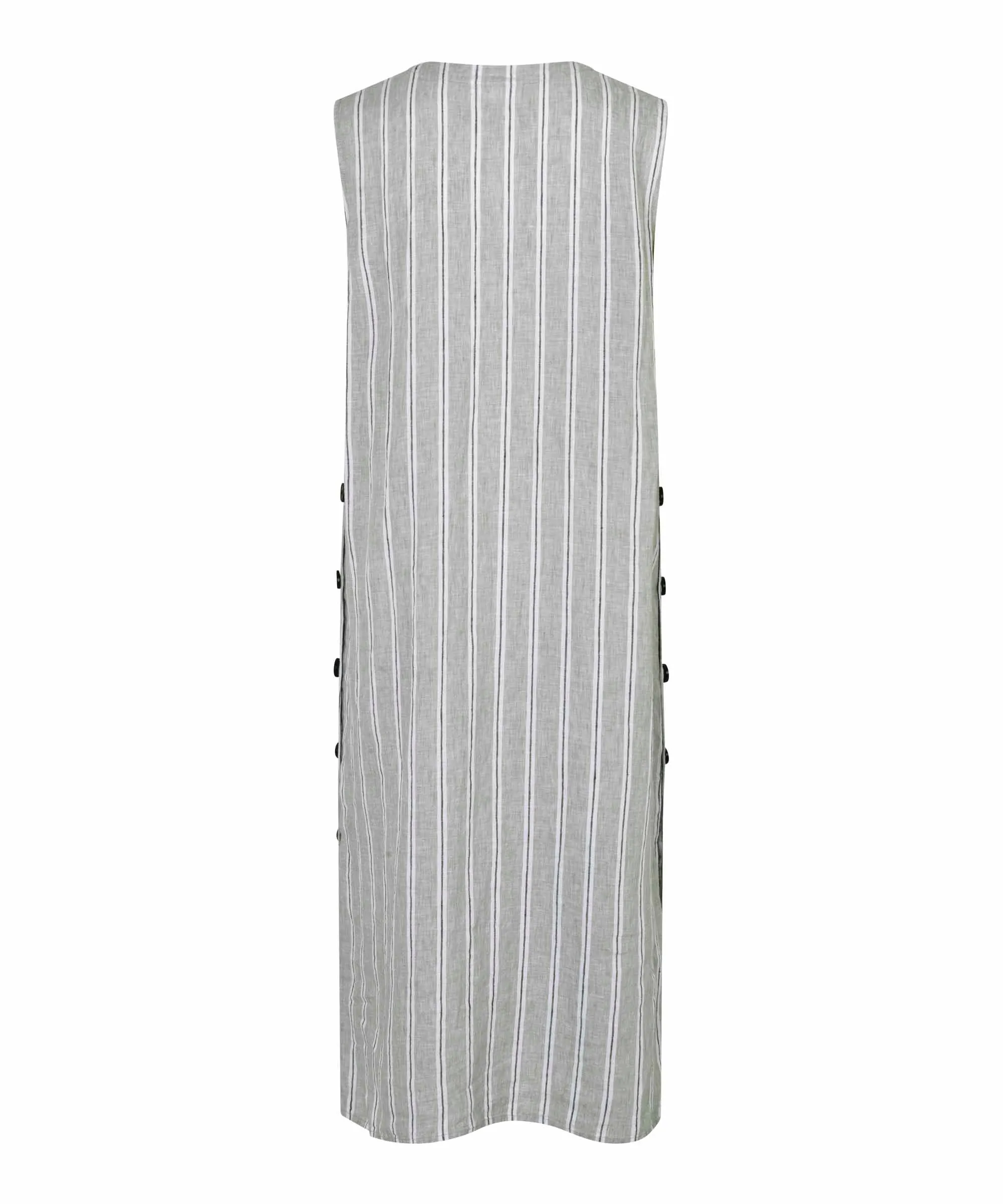 1009105 MaNukus Striped Linen Dress - Bog