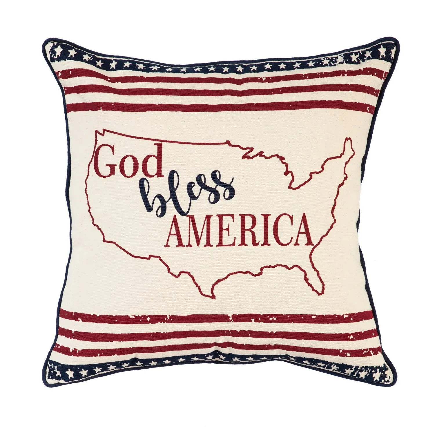 18'' x 18'' Gold Bless America Pillow,4p4022