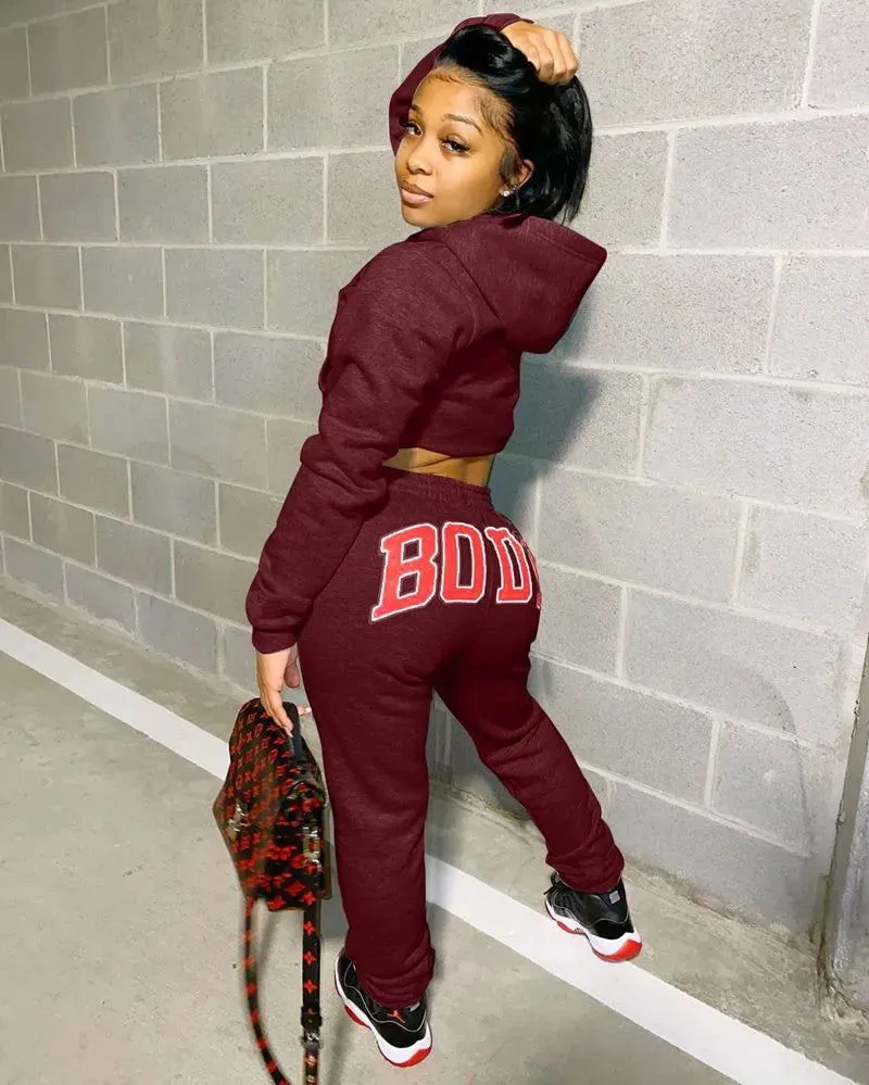 2 Piece Hoody and Sweatpants Fall Winter Women Tracksuit*