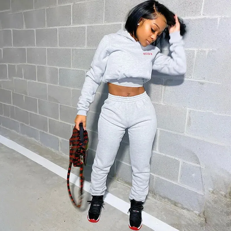 2 Piece Hoody and Sweatpants Fall Winter Women Tracksuit*