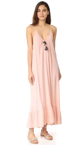 9Seed Paloma Ruffle Maxi Dress Dusty Rose