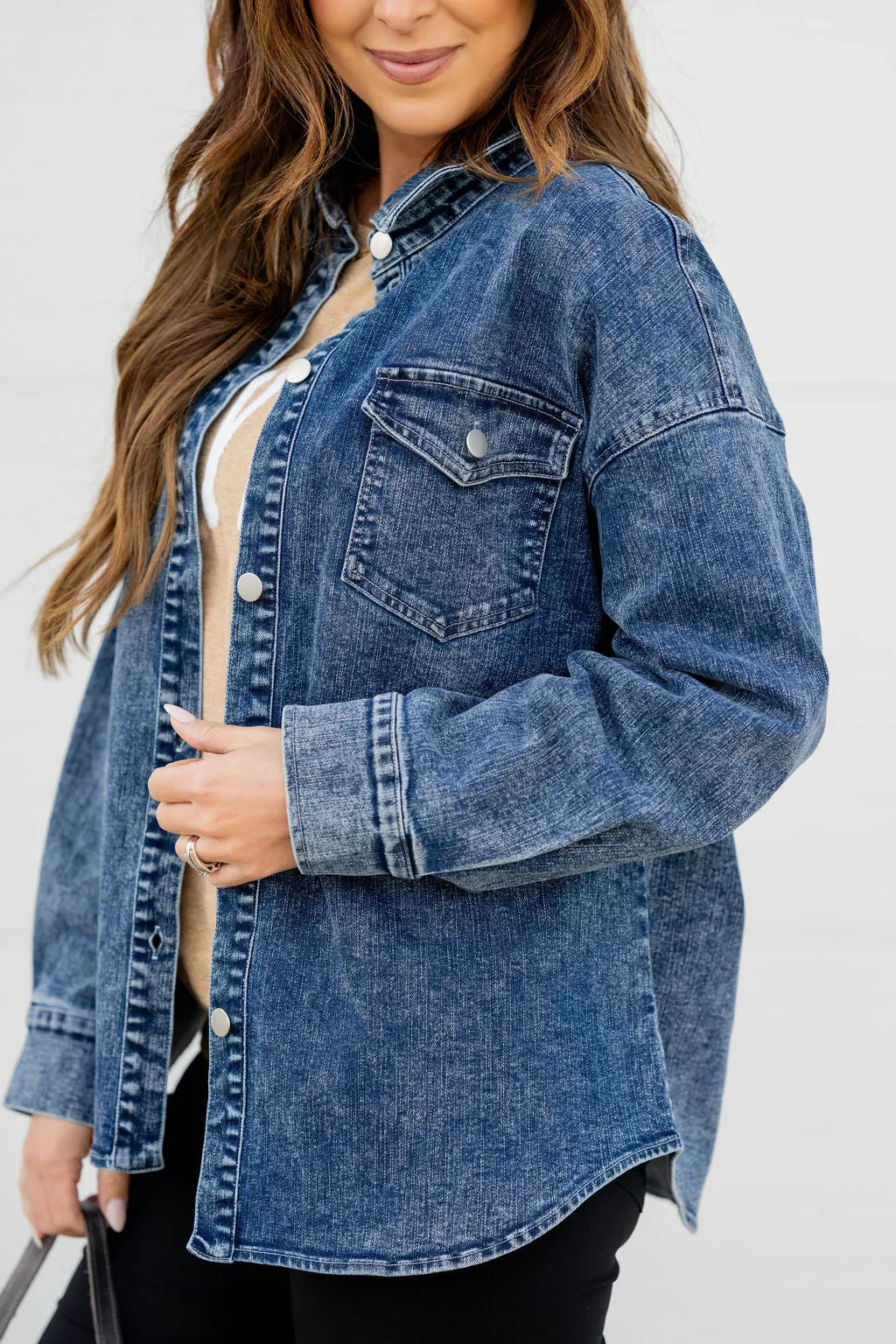 Acid Washed Denim Shacket