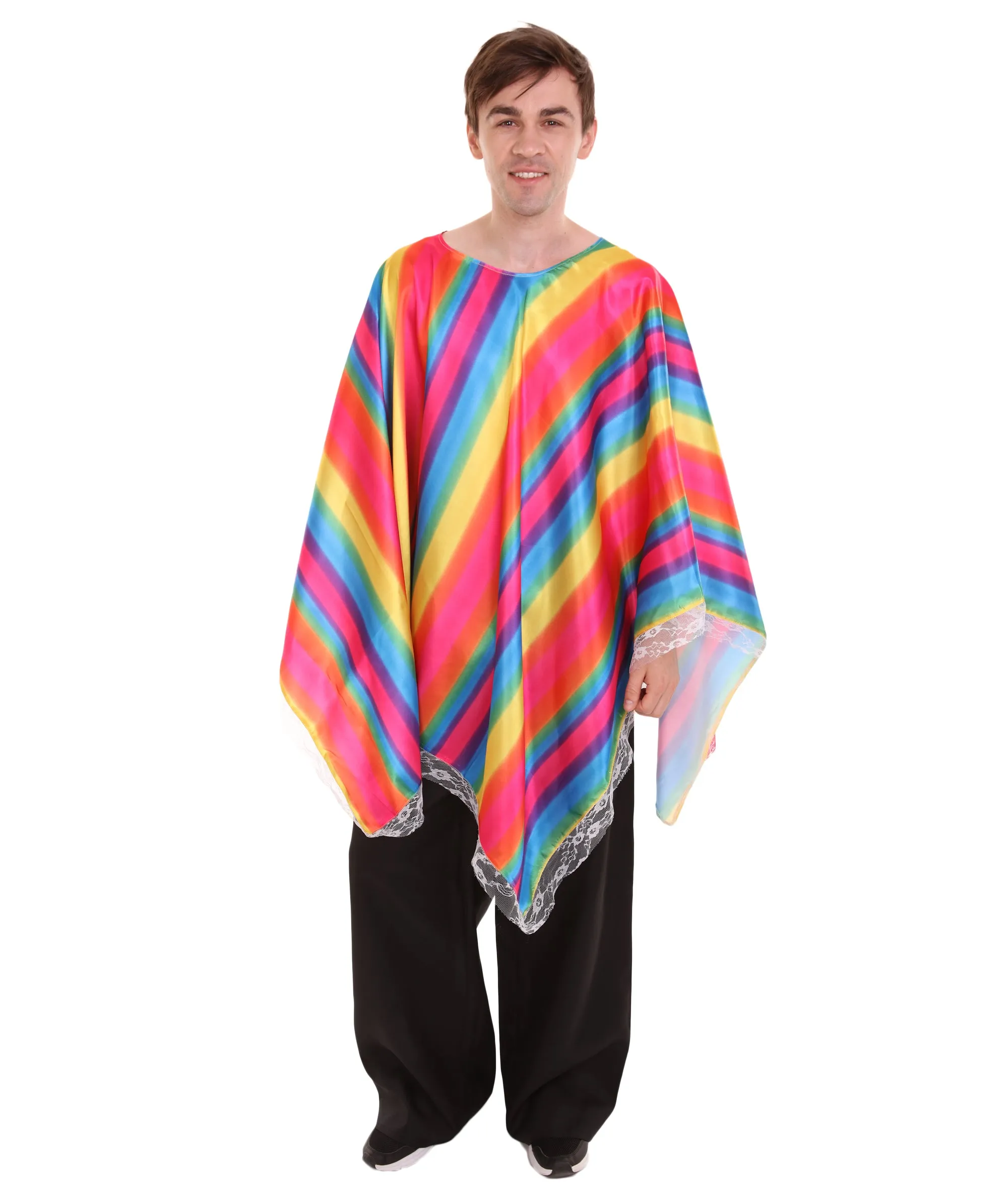 Adult Men's Mexican Serape Poncho International Costume | Patriotic Cosplay Costume