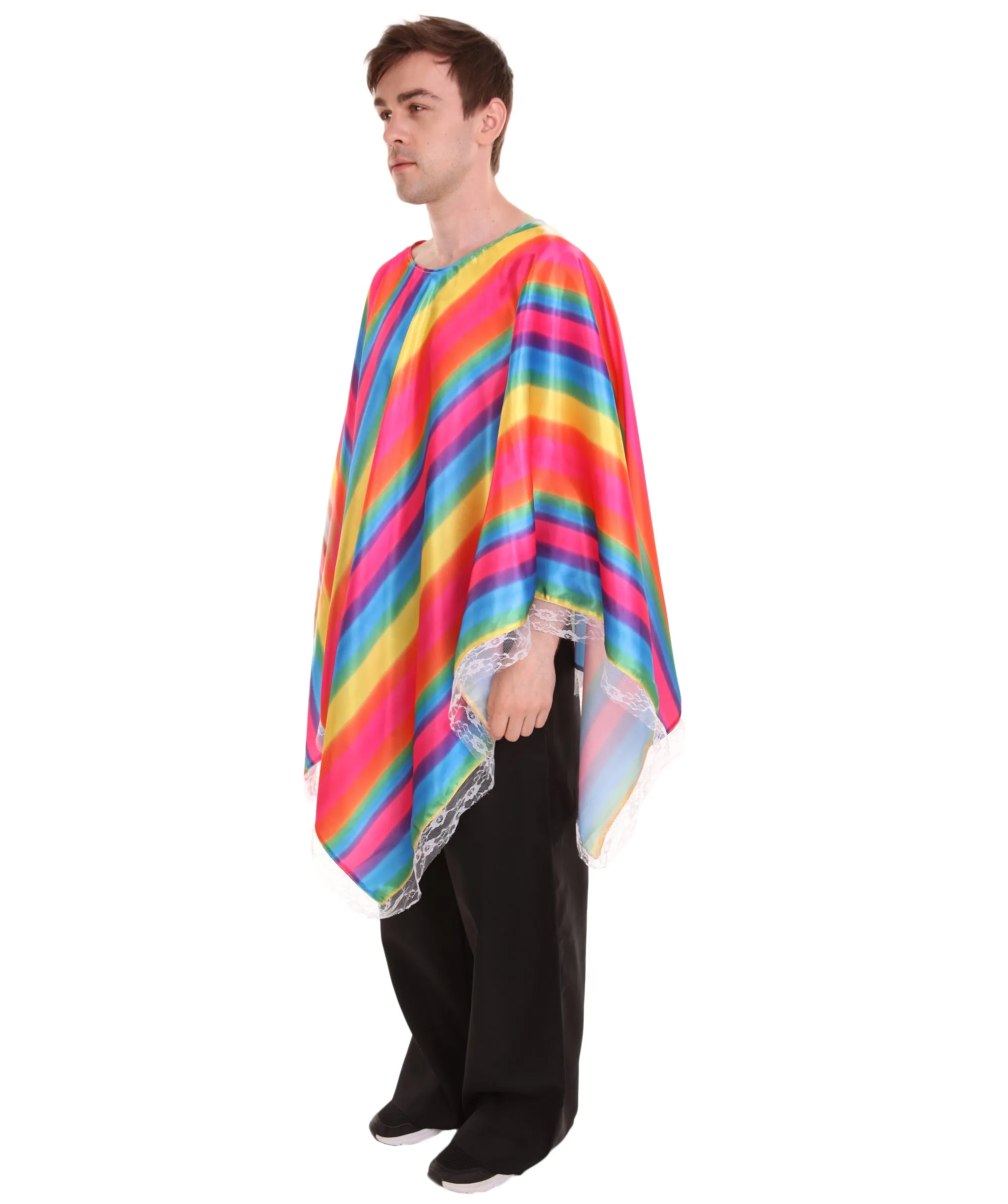 Adult Men's Mexican Serape Poncho International Costume | Patriotic Cosplay Costume