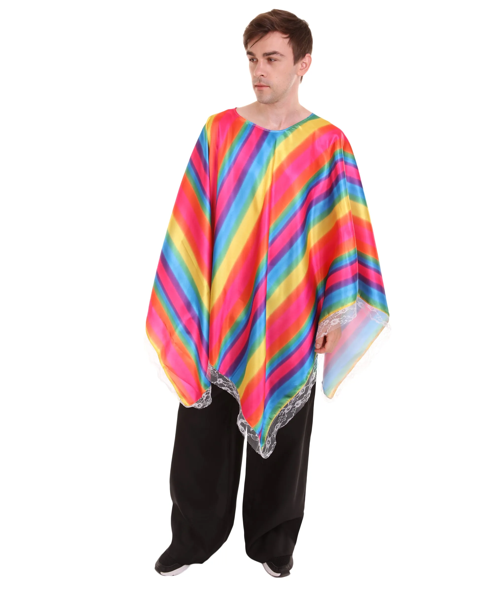 Adult Men's Mexican Serape Poncho International Costume | Patriotic Cosplay Costume