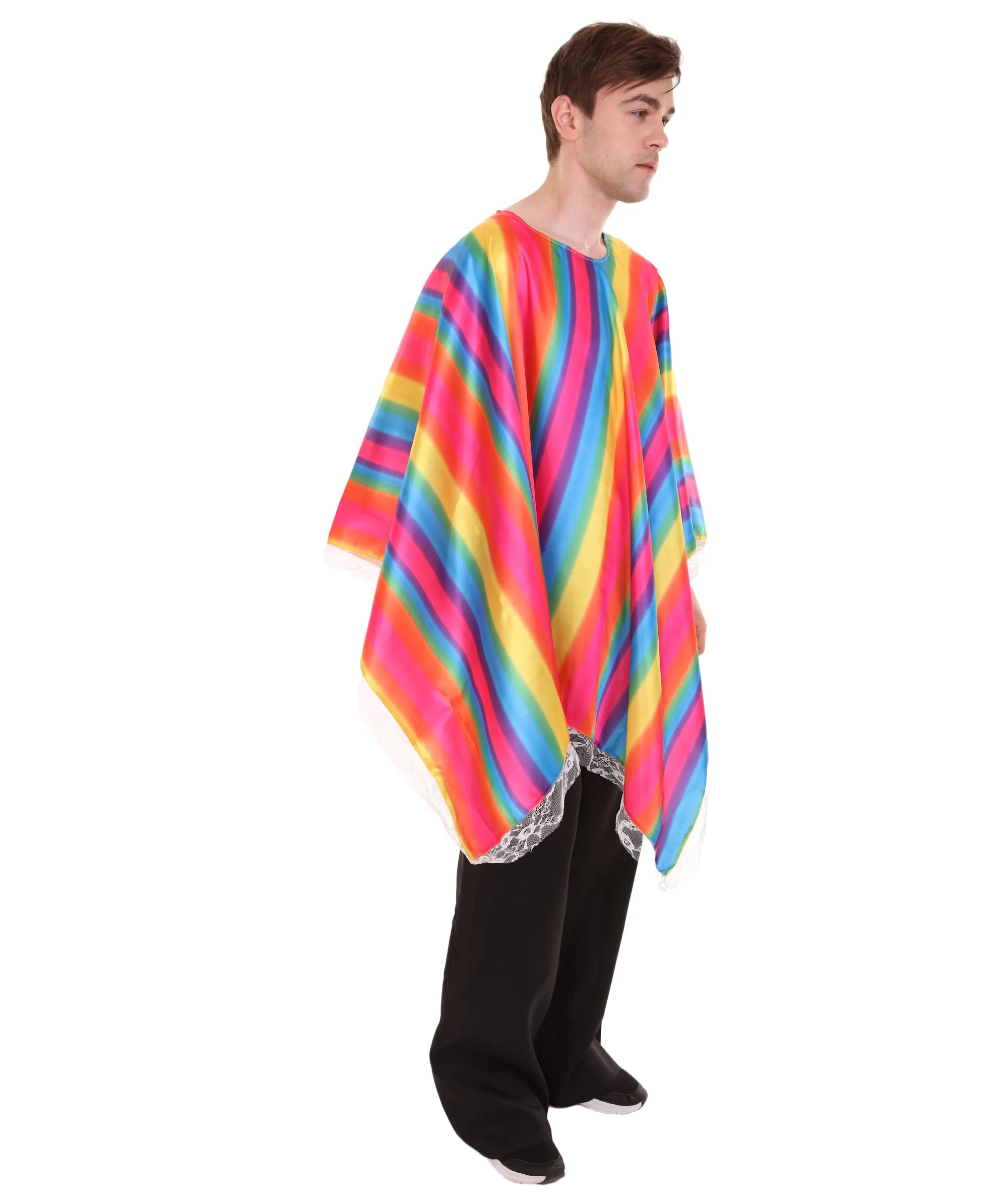 Adult Men's Mexican Serape Poncho International Costume | Patriotic Cosplay Costume