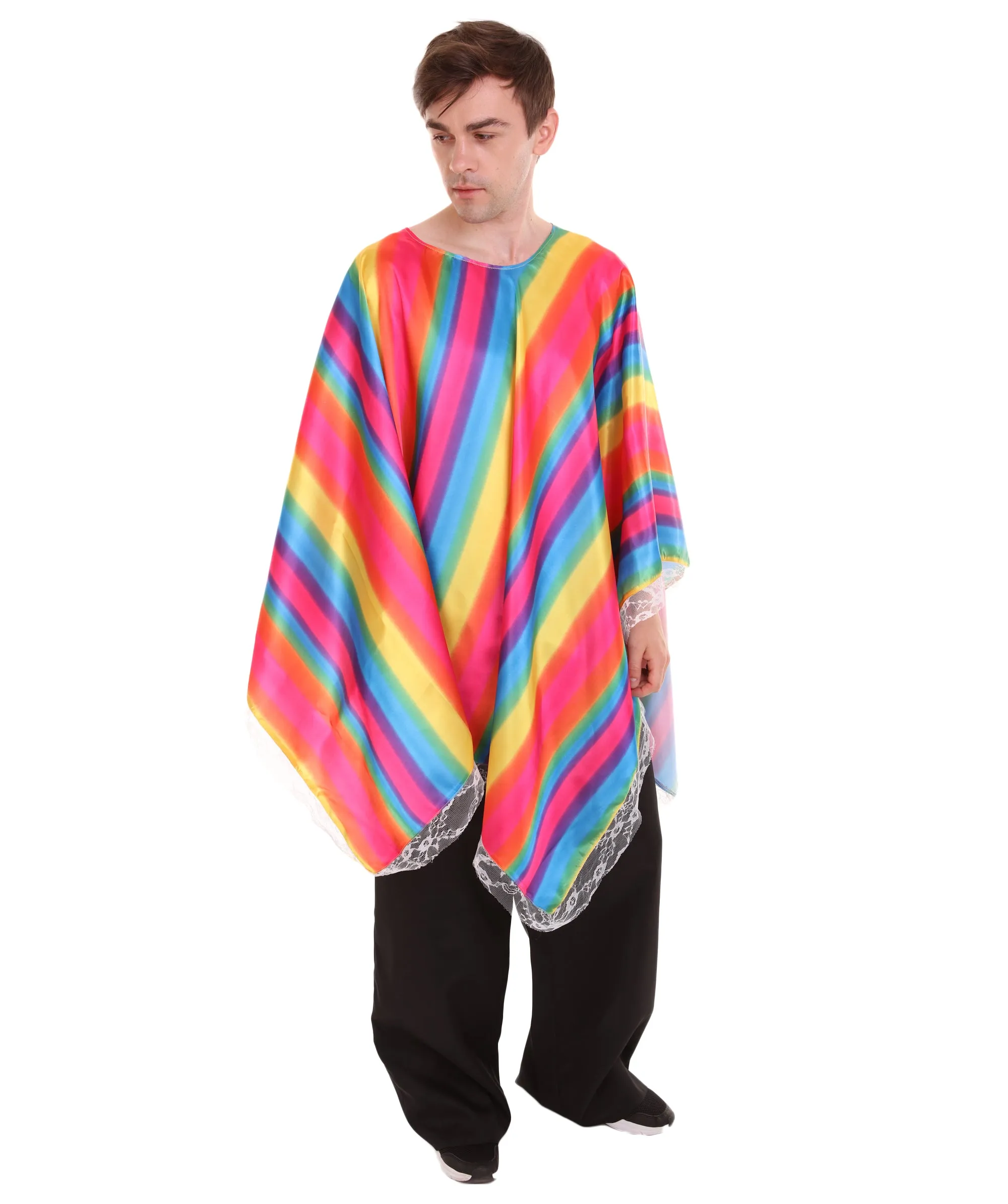 Adult Men's Mexican Serape Poncho International Costume | Patriotic Cosplay Costume