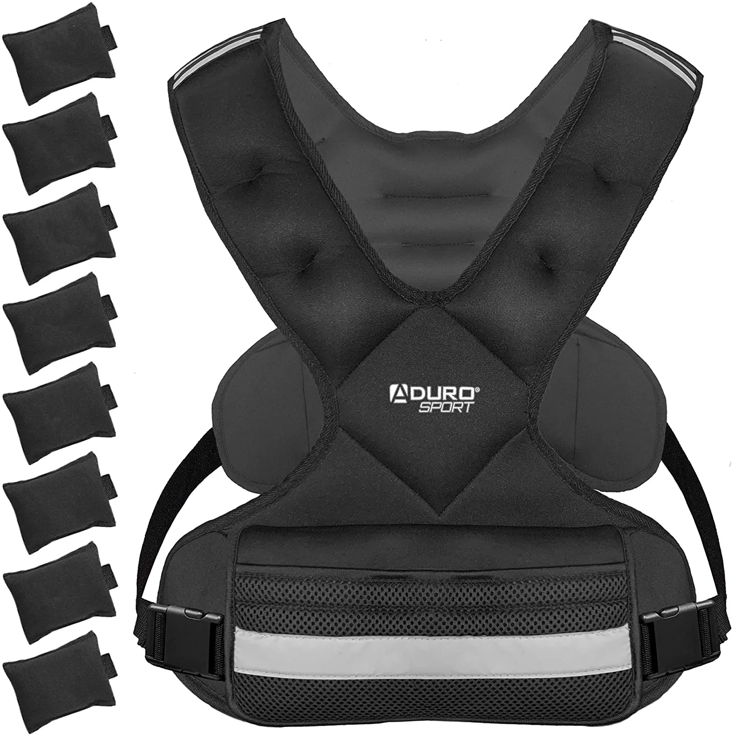 Aduro Sport Adjustable Weighted Vest Workout Equipment, 4-10lbs/11-20lbs/20-32lbs/26-46lbs Body Weight Vest for Men, Women, Kids