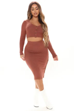 All Or Nothing Skirt Set - Rust