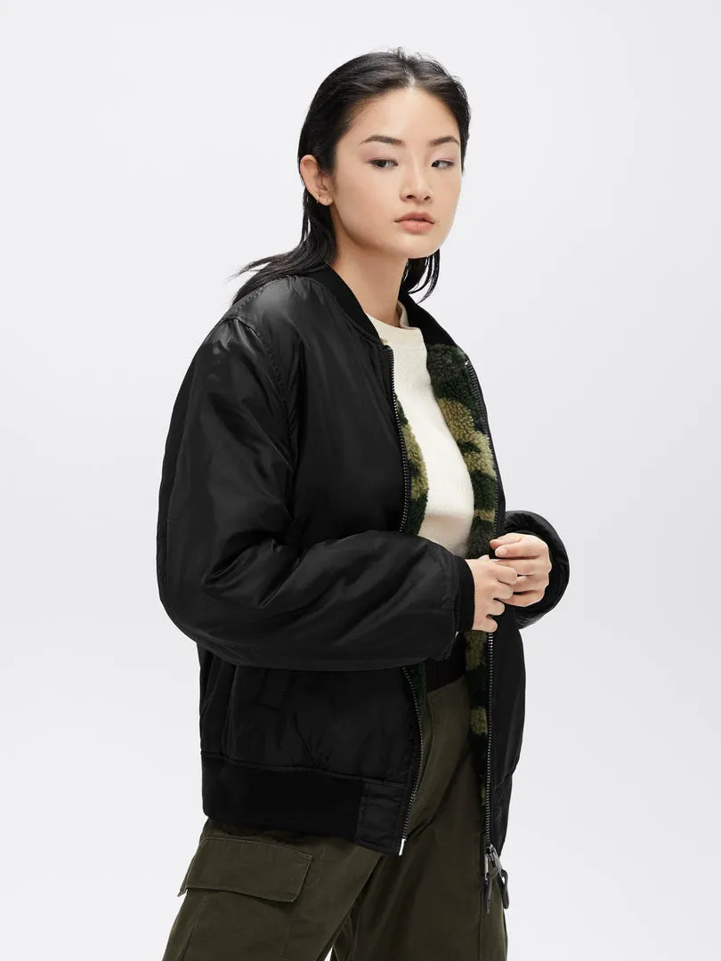 Alpha L-2B Reversible Women's Sherpa Bomber Jacket