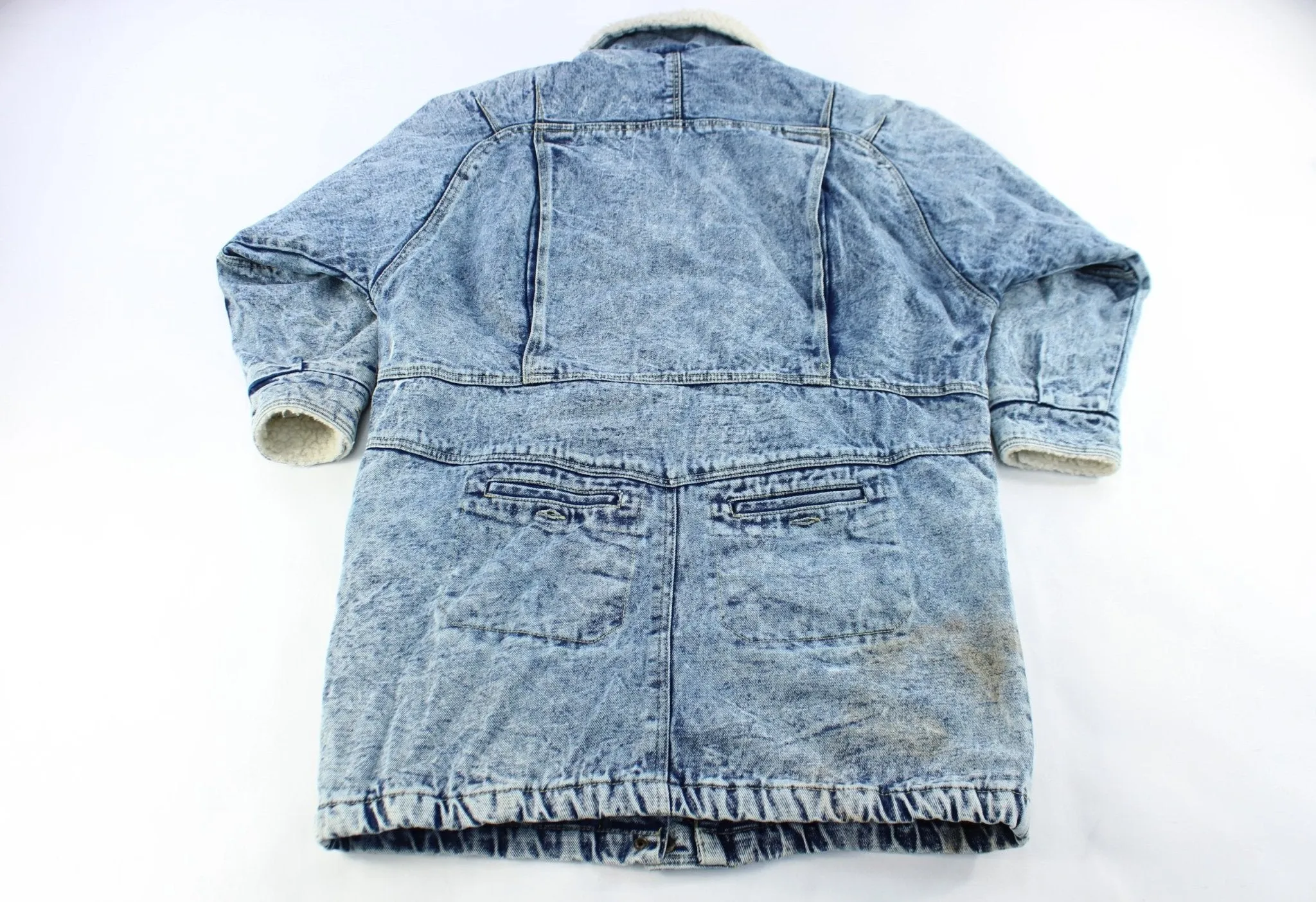 Andy John's Acid Wash Denim Sherpa Coat