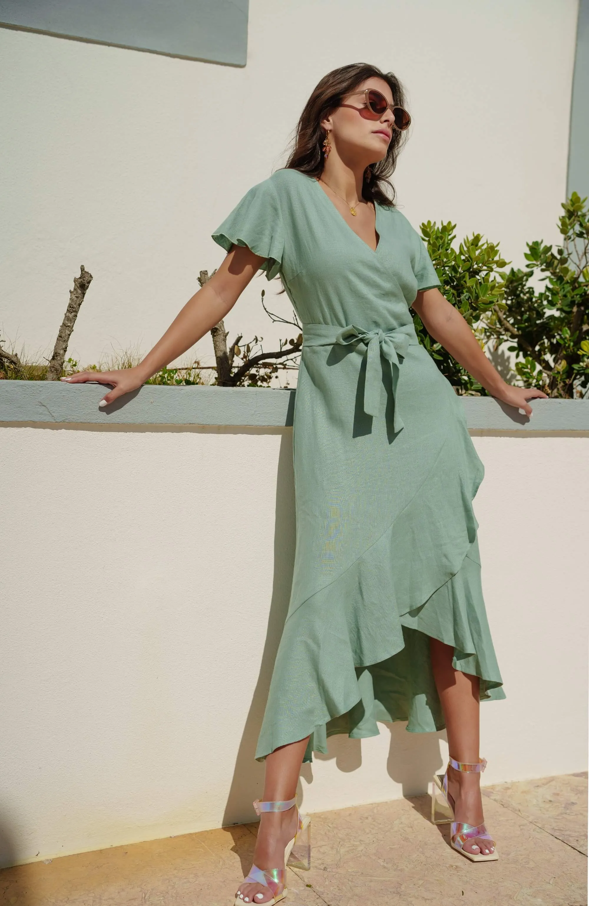 Annika Dress Desert Sage Green