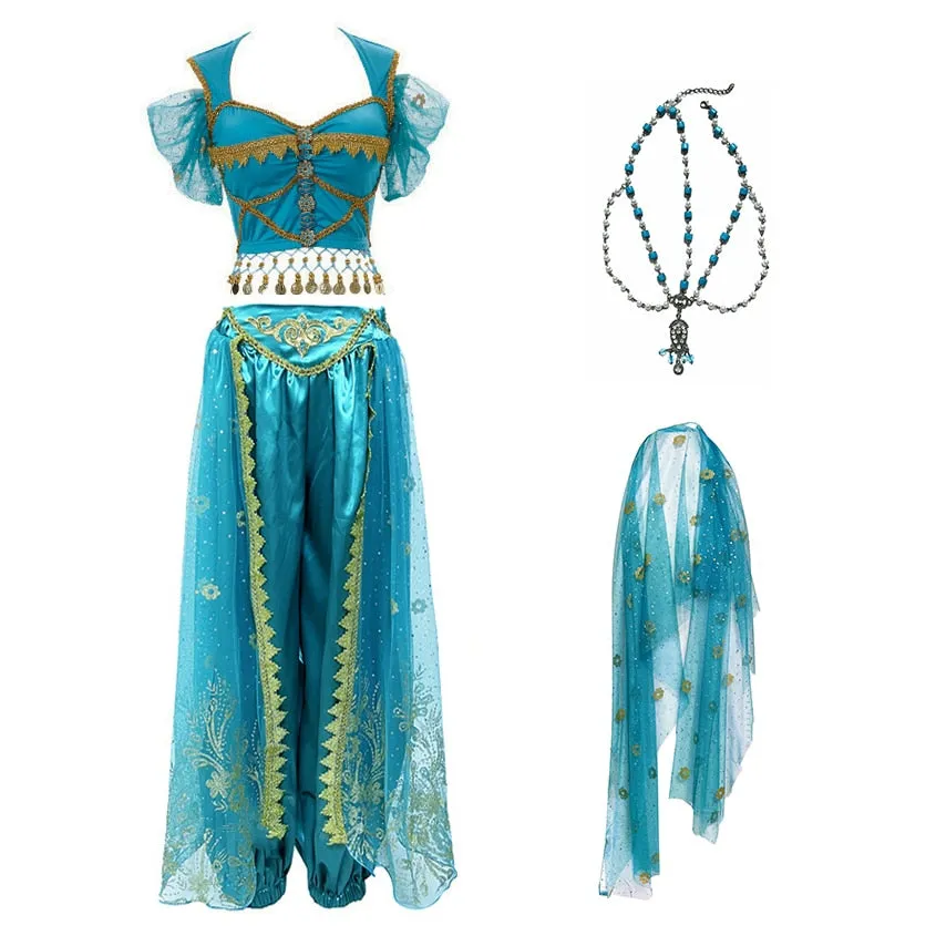 Arabian Princess Pants, Skirts, Tops Embroidered Bollywood Sets