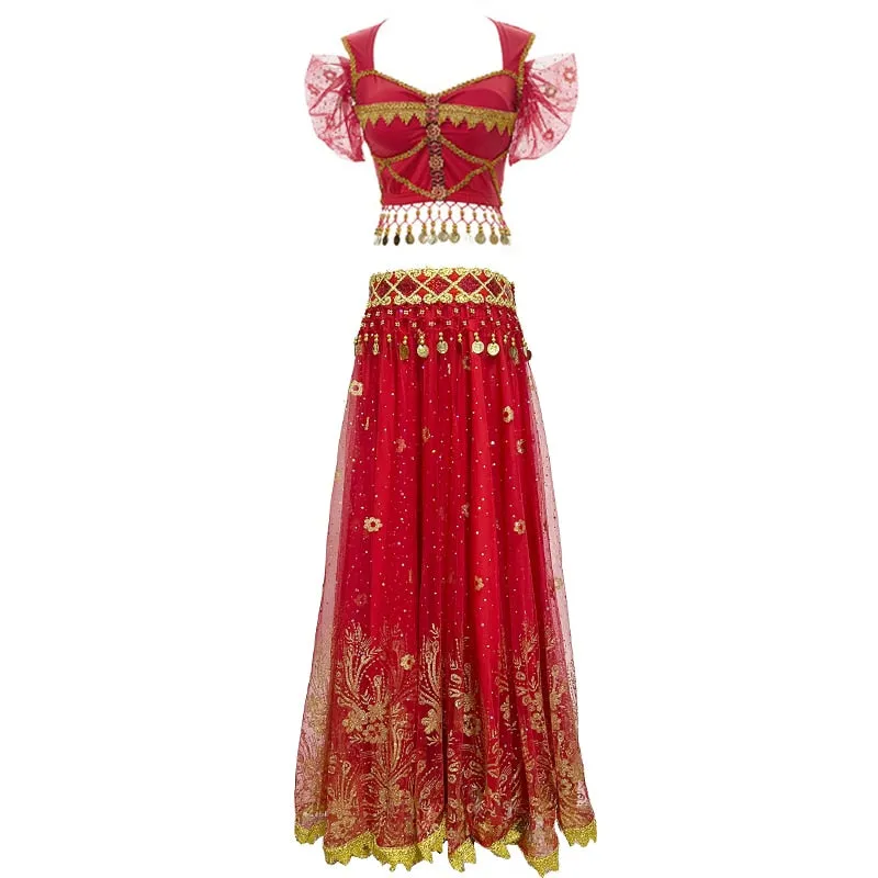 Arabian Princess Pants, Skirts, Tops Embroidered Bollywood Sets