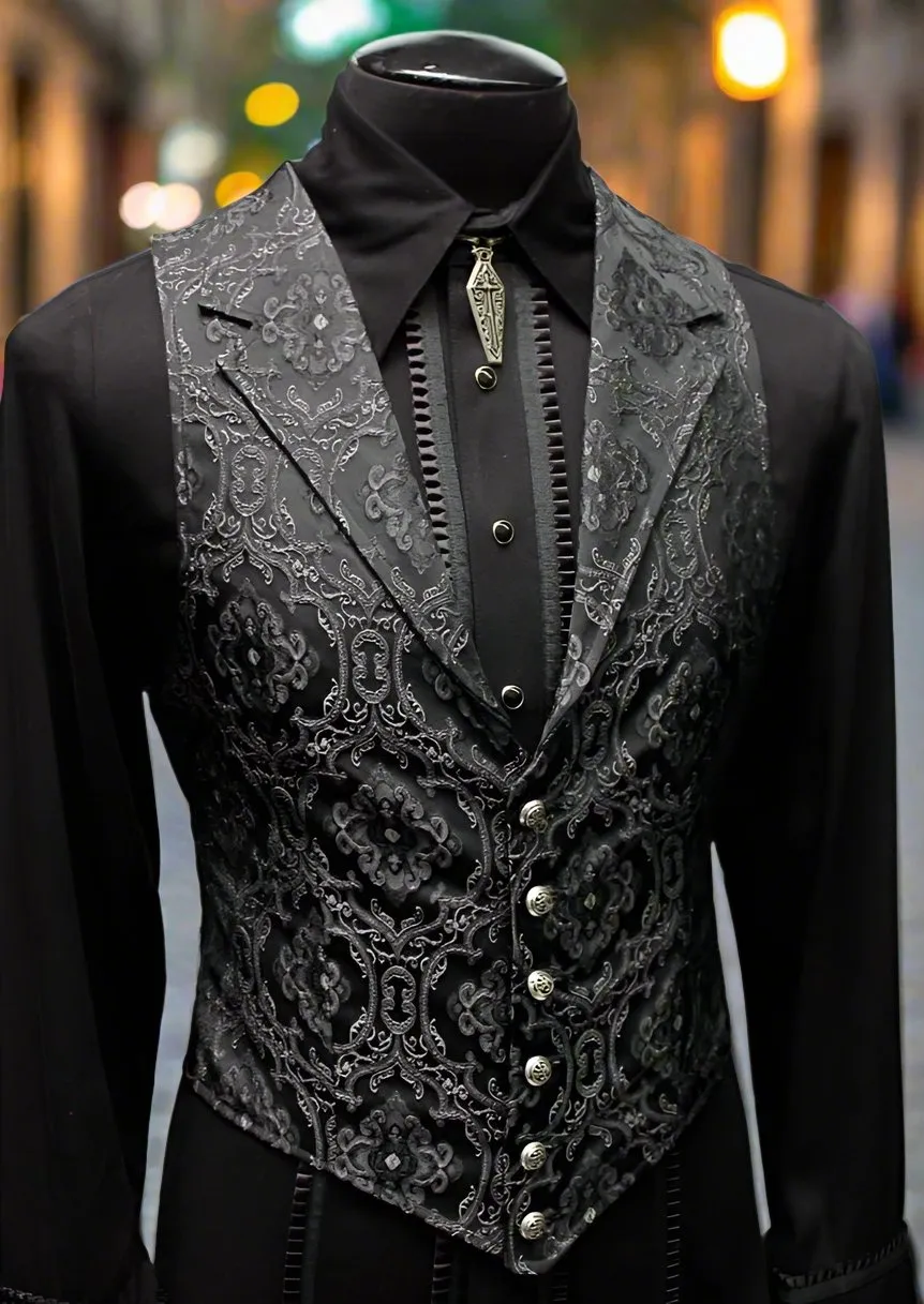 ARISTOCRAT VEST - EDWARDIAN BROCADE - Black