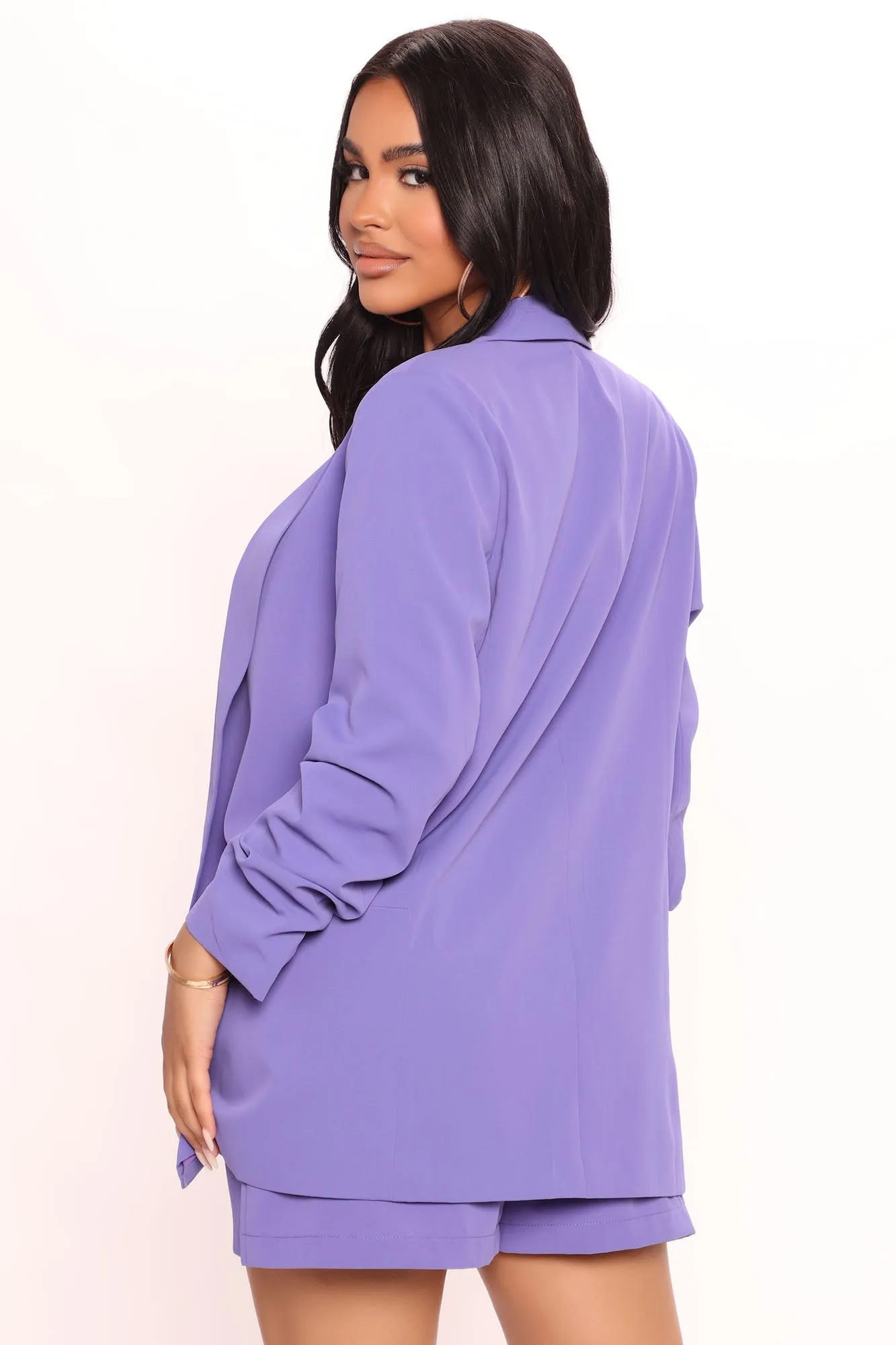 Ashleigh Blazer Short Set - Purple