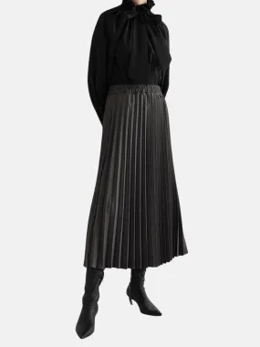 Athens Pleated Long Skirt Gray