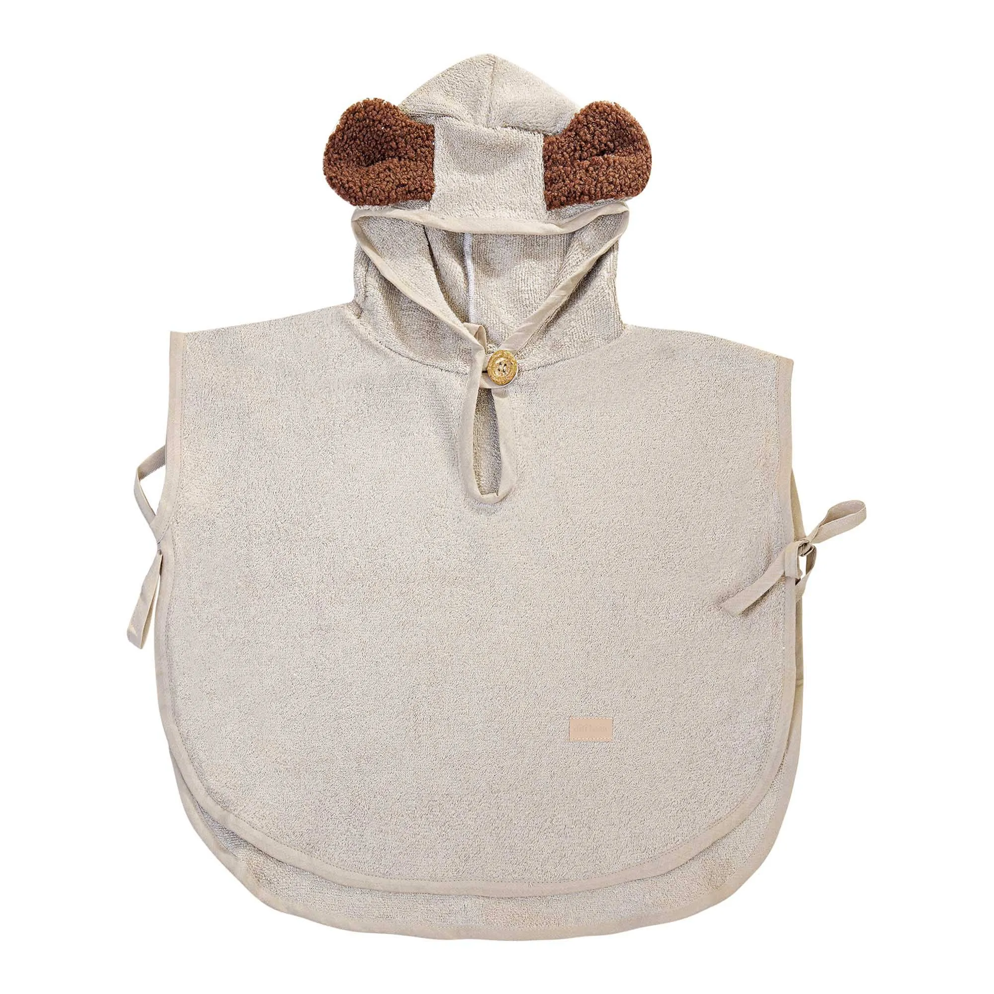 Baby Bamboo Sponge Poncho Bear - Dove Grey