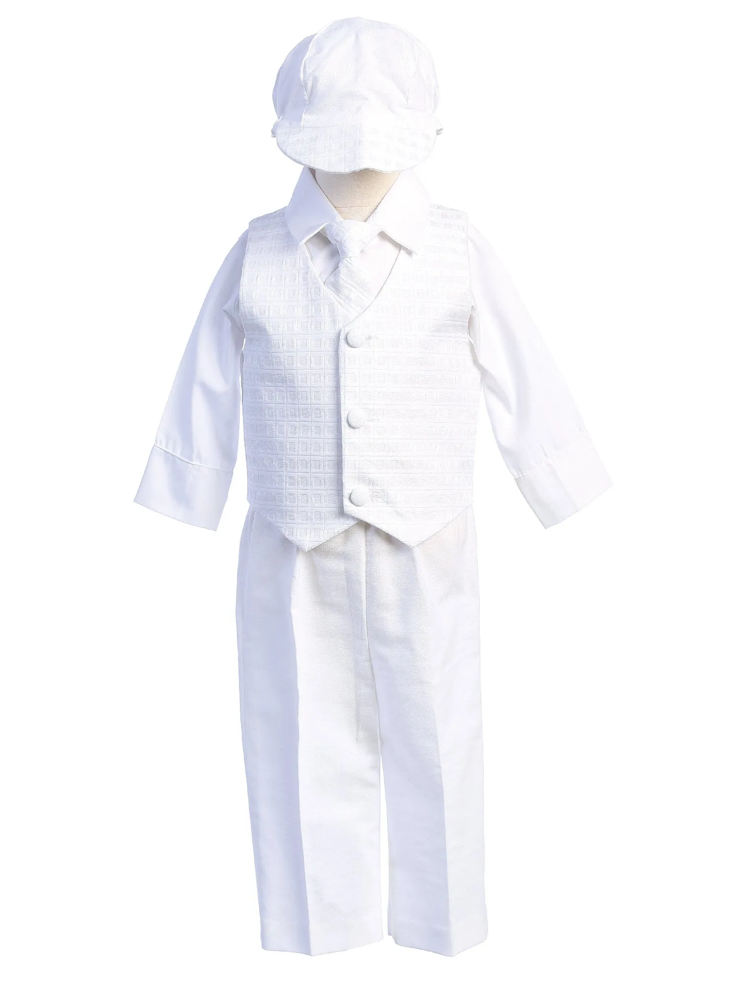 Baby Boys White Plaid Vest Pants Shirt Randall Christening Outfit 0-24M