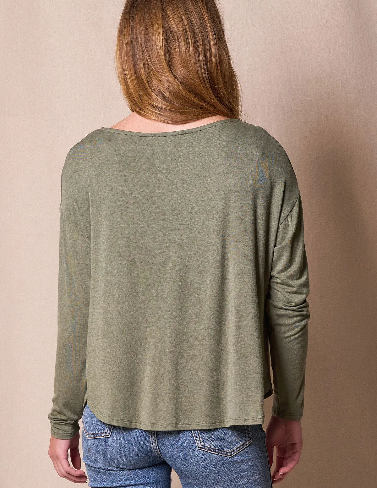 Bamboo Dolman Long Sleeve Tee - Woodland