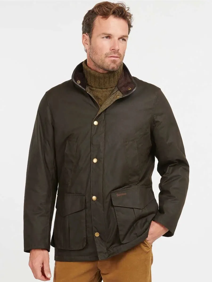 BARBOUR Hereford Wax Jacket - Mens - Olive