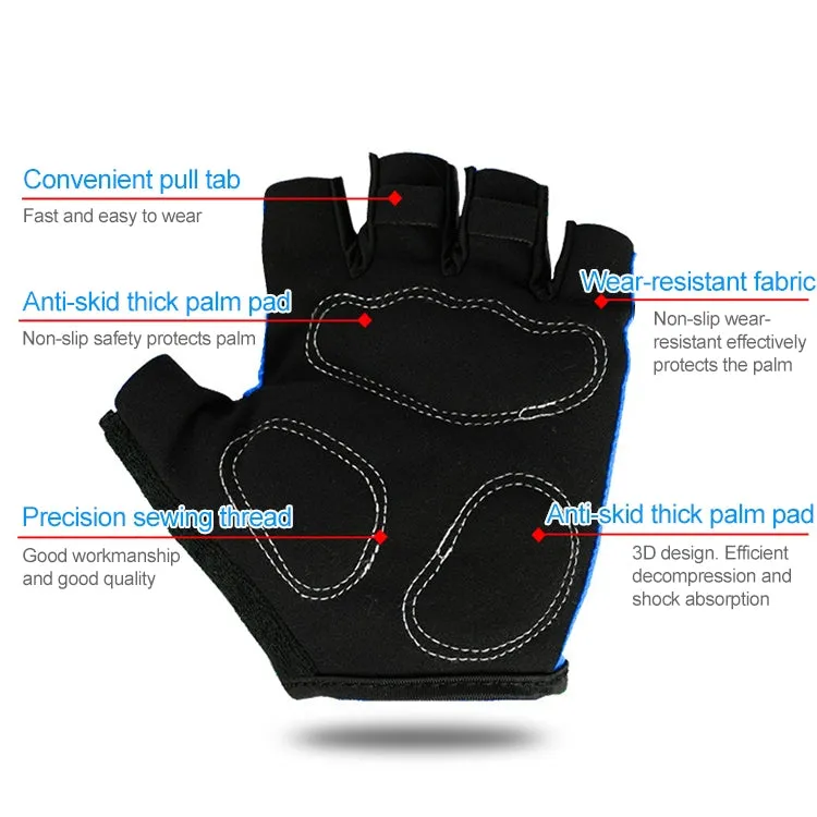 BaseCamp BC-204 Bicycle Half Finger Gloves Lycra Fabric Cycling Gloves, Size: XL(Blue)