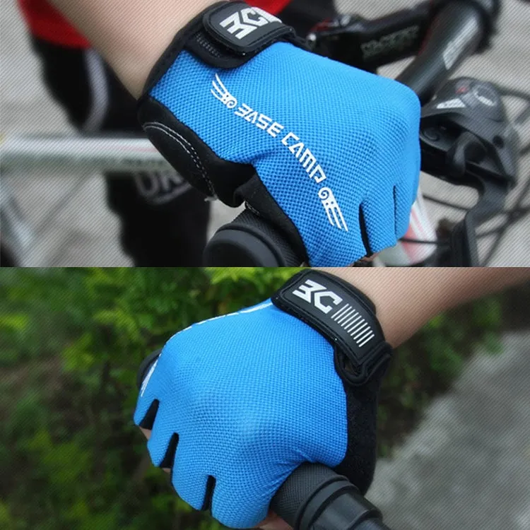 BaseCamp BC-204 Bicycle Half Finger Gloves Lycra Fabric Cycling Gloves, Size: XL(Blue)