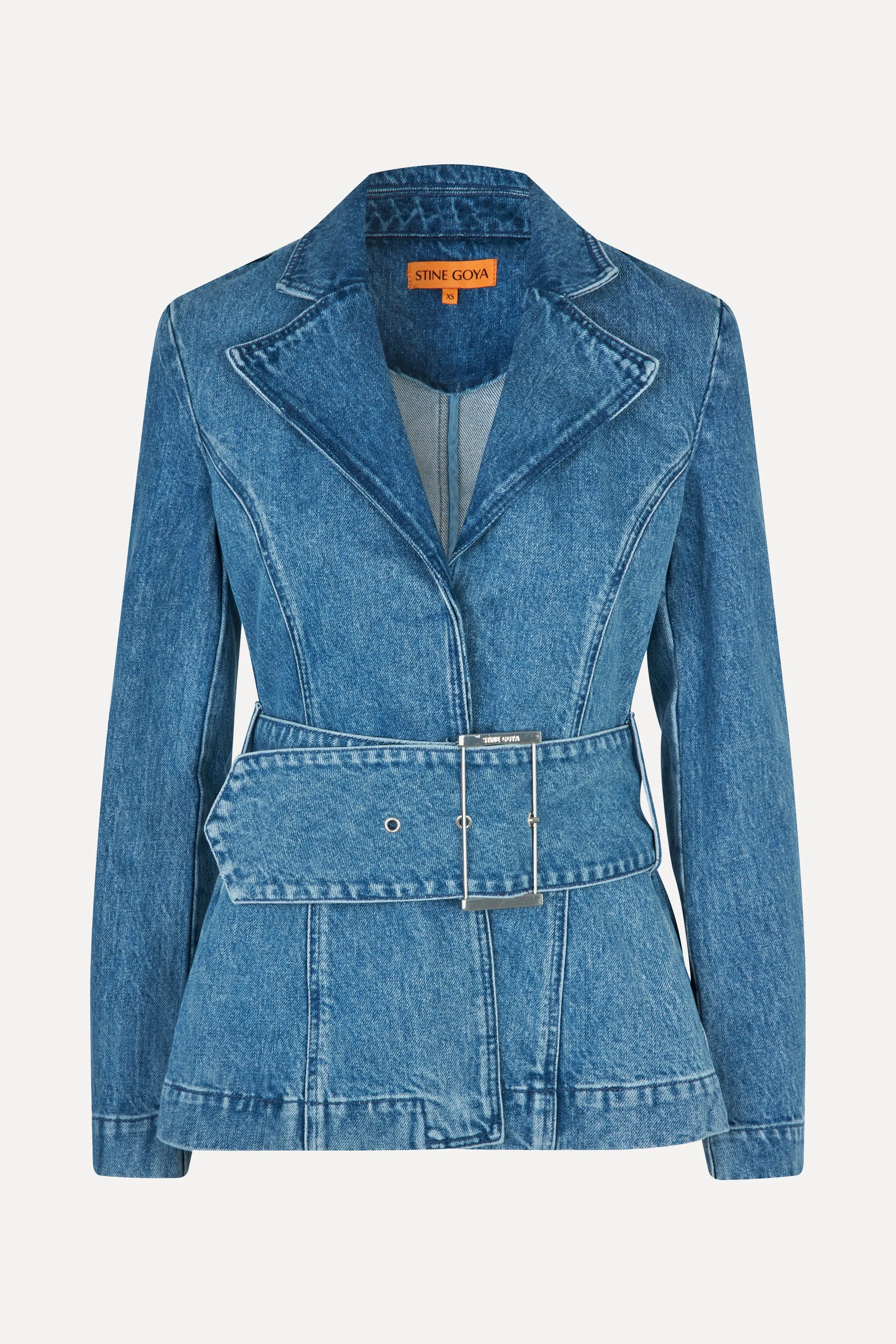 Belted Tailored Jacket - Denim Blue