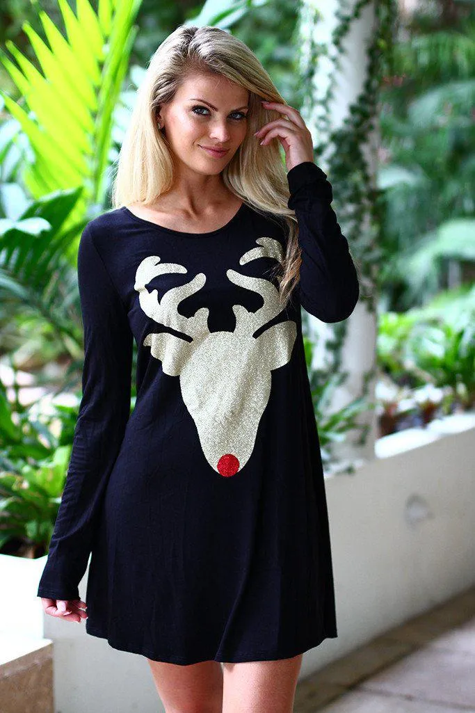 Black And Gold Rudolph Tunic