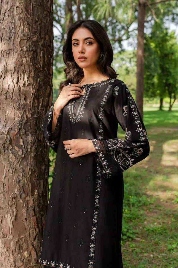 Black Buck 2-Pc EMBROIDERED STITCHED Co-ord Set