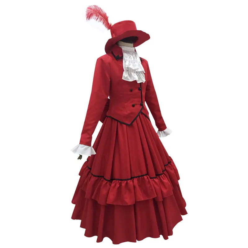 Black Butler Baroness Angelina Dalles-Barnett Madame Red Anne Cosplay Costume