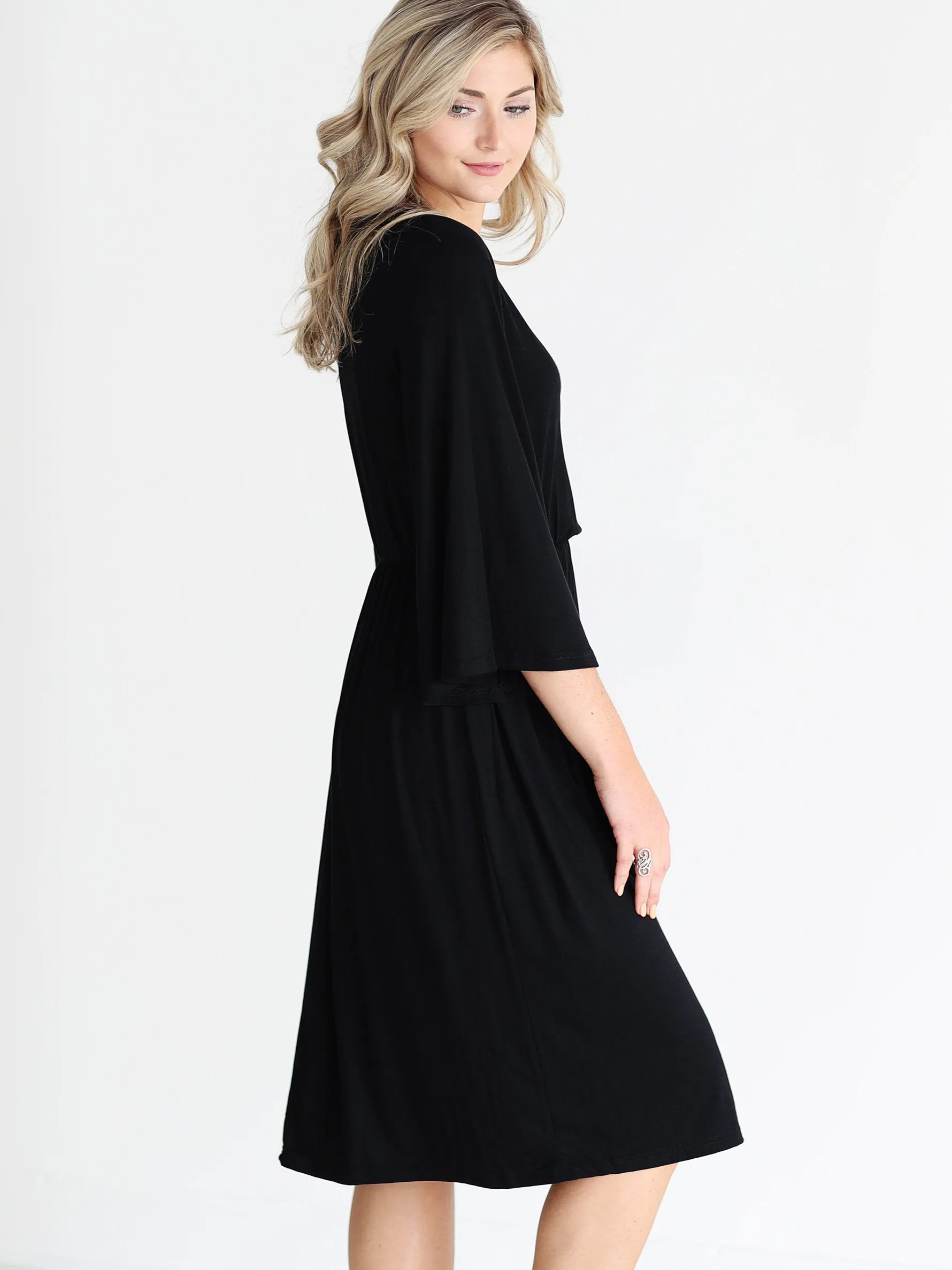 Black DLMN Kimono Wrap Dress