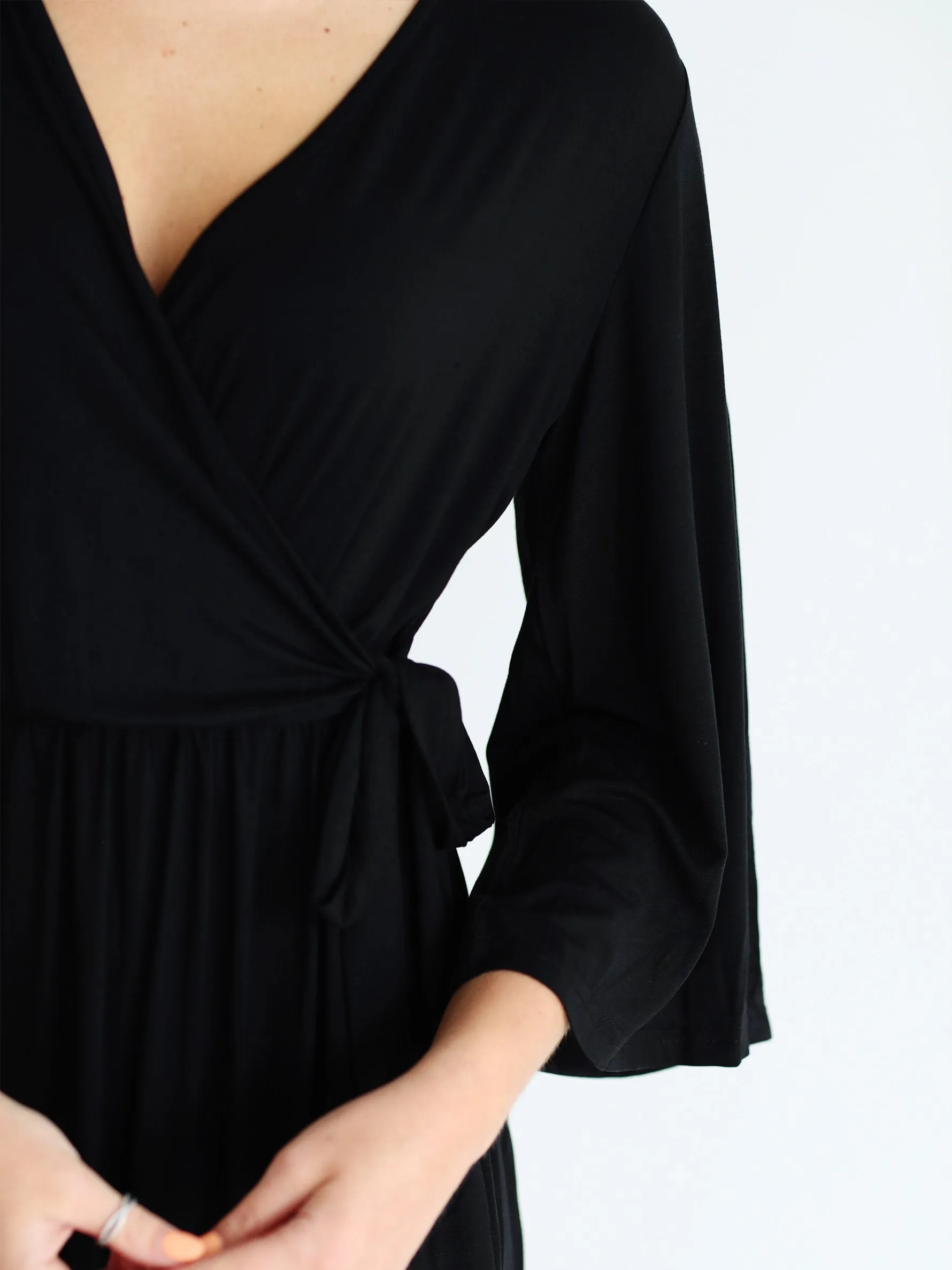 Black DLMN Kimono Wrap Dress