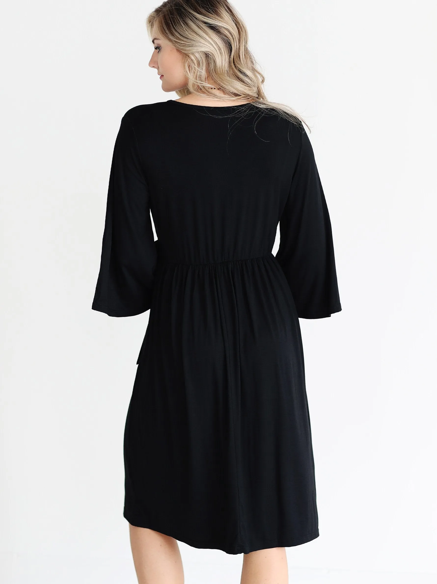 Black DLMN Kimono Wrap Dress