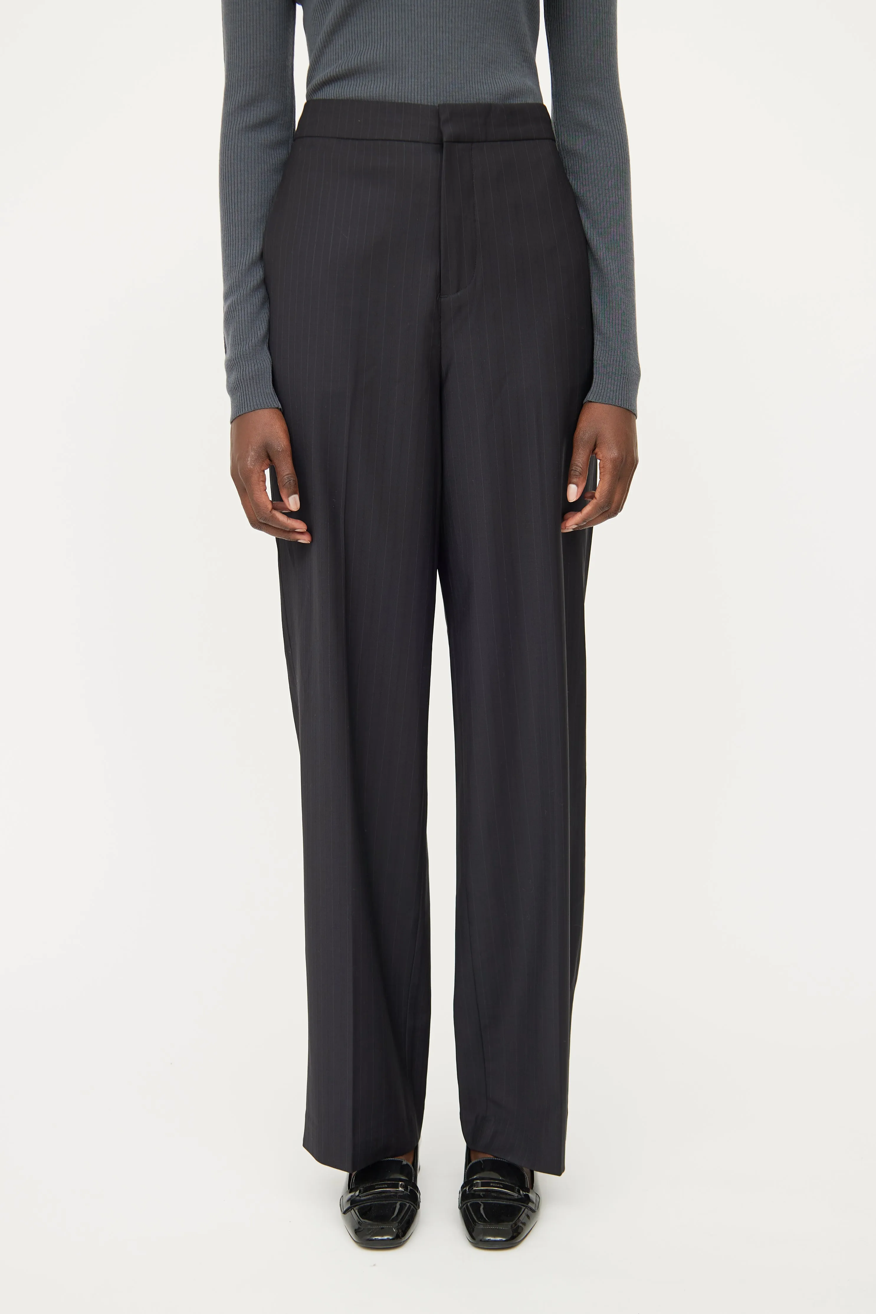 Black Pinstripe Dress Pant