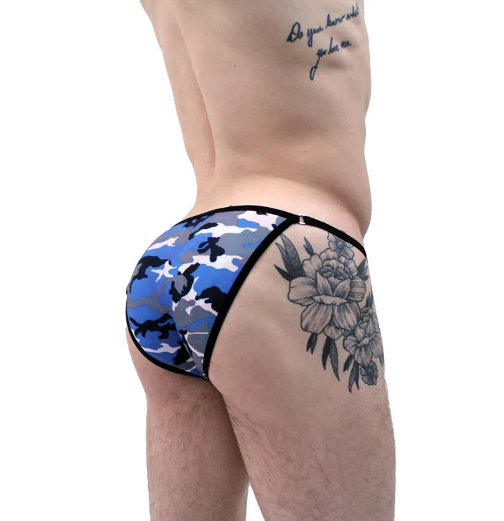 Blue Camo String Brief Bikini Underwear