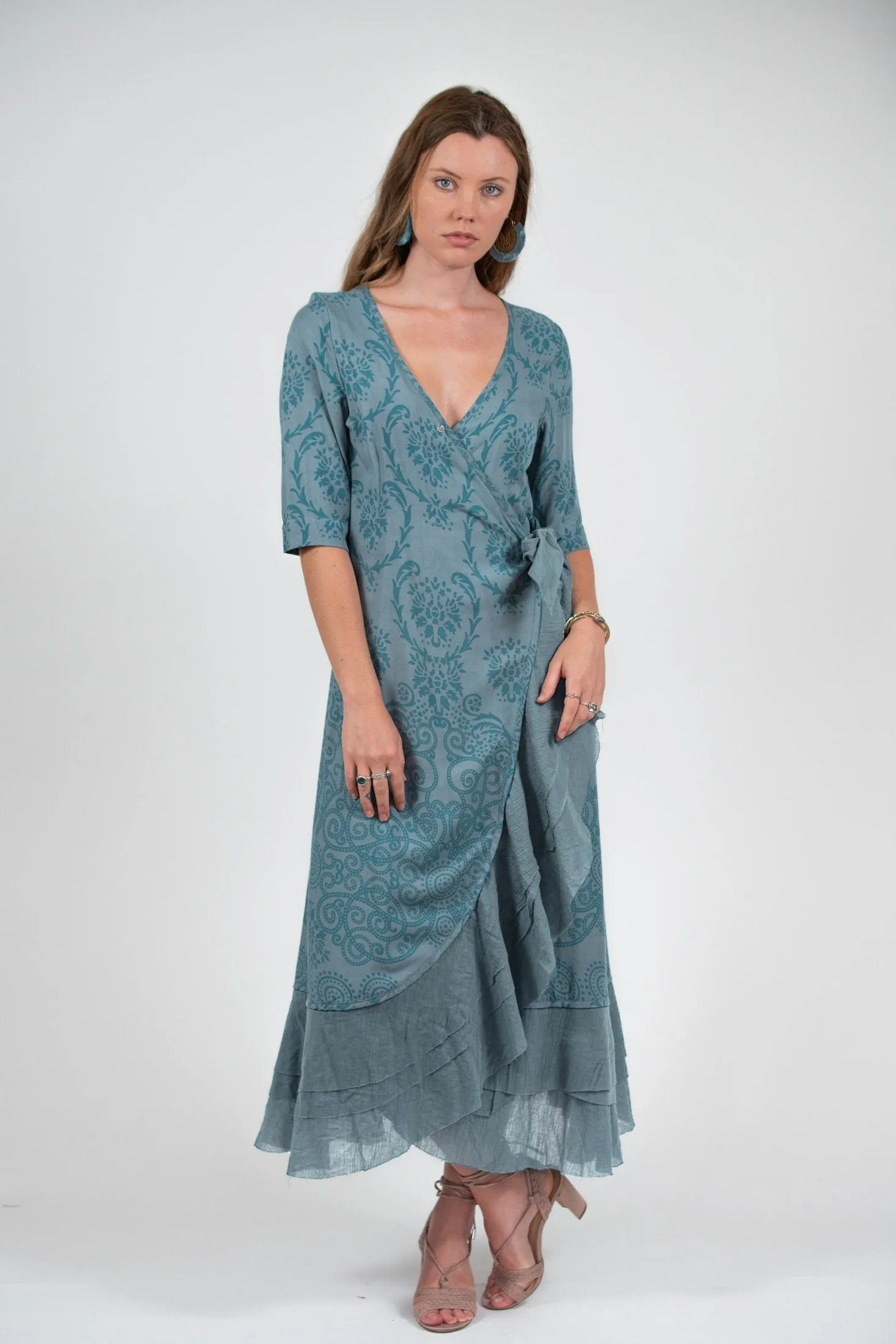 Bonny Wrap Dress - Filagree Ocean