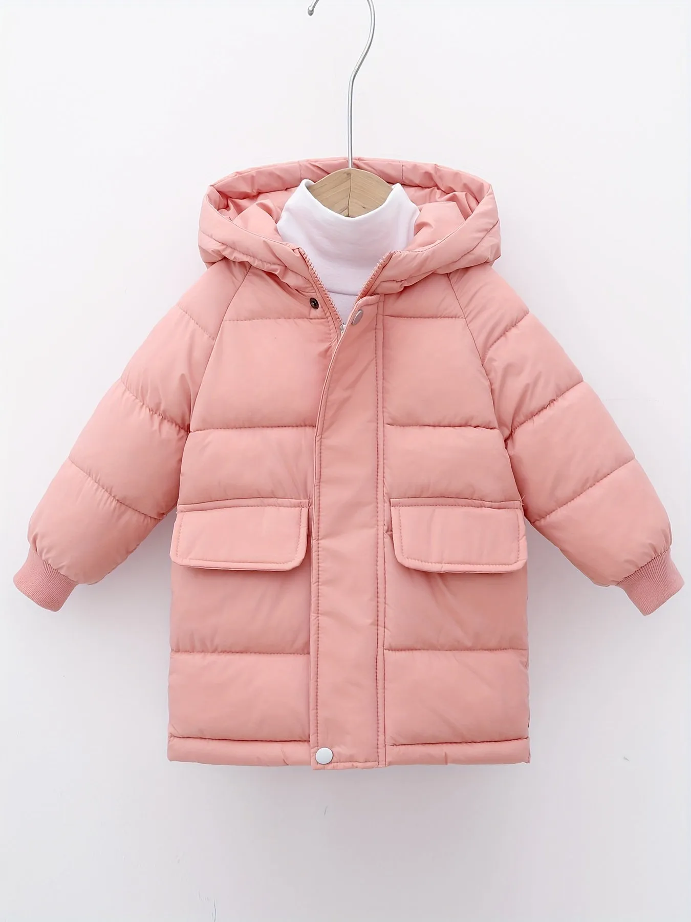 Boys Casual Thick Warm Mid-length Hooded Jacket, Zip Up Coat, Boy's Clothes For Winter Outdoor, As Gift