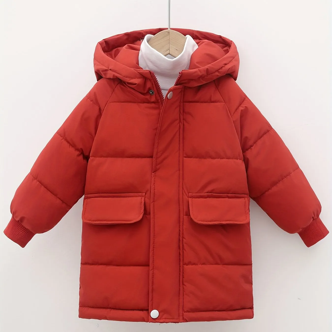 Boys Casual Thick Warm Mid-length Hooded Jacket, Zip Up Coat, Boy's Clothes For Winter Outdoor, As Gift