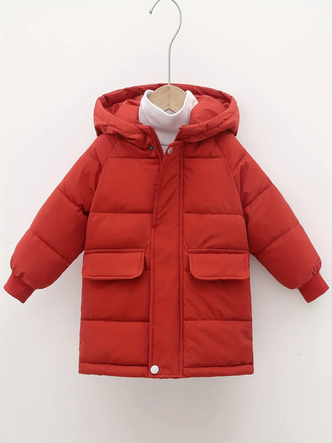 Boys Casual Thick Warm Mid-length Hooded Jacket, Zip Up Coat, Boy's Clothes For Winter Outdoor, As Gift