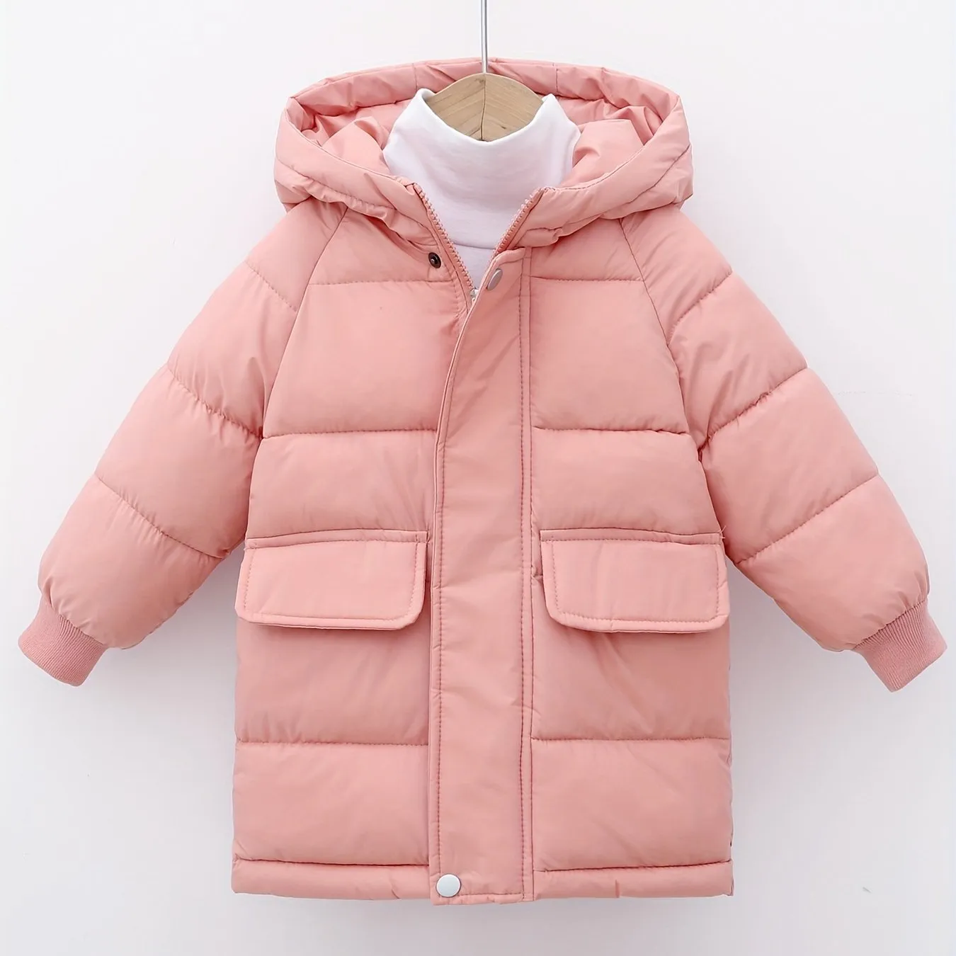 Boys Casual Thick Warm Mid-length Hooded Jacket, Zip Up Coat, Boy's Clothes For Winter Outdoor, As Gift