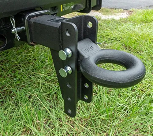 BulletProof Hitches Pintle Loop Lunette Ring Rated to 24,000lbs. for Towing Pintle Military Trailers, Demolition, Recovery (Solid Steel, Black Textured Powder Coat)