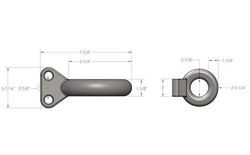 BulletProof Hitches Pintle Loop Lunette Ring Rated to 24,000lbs. for Towing Pintle Military Trailers, Demolition, Recovery (Solid Steel, Black Textured Powder Coat)