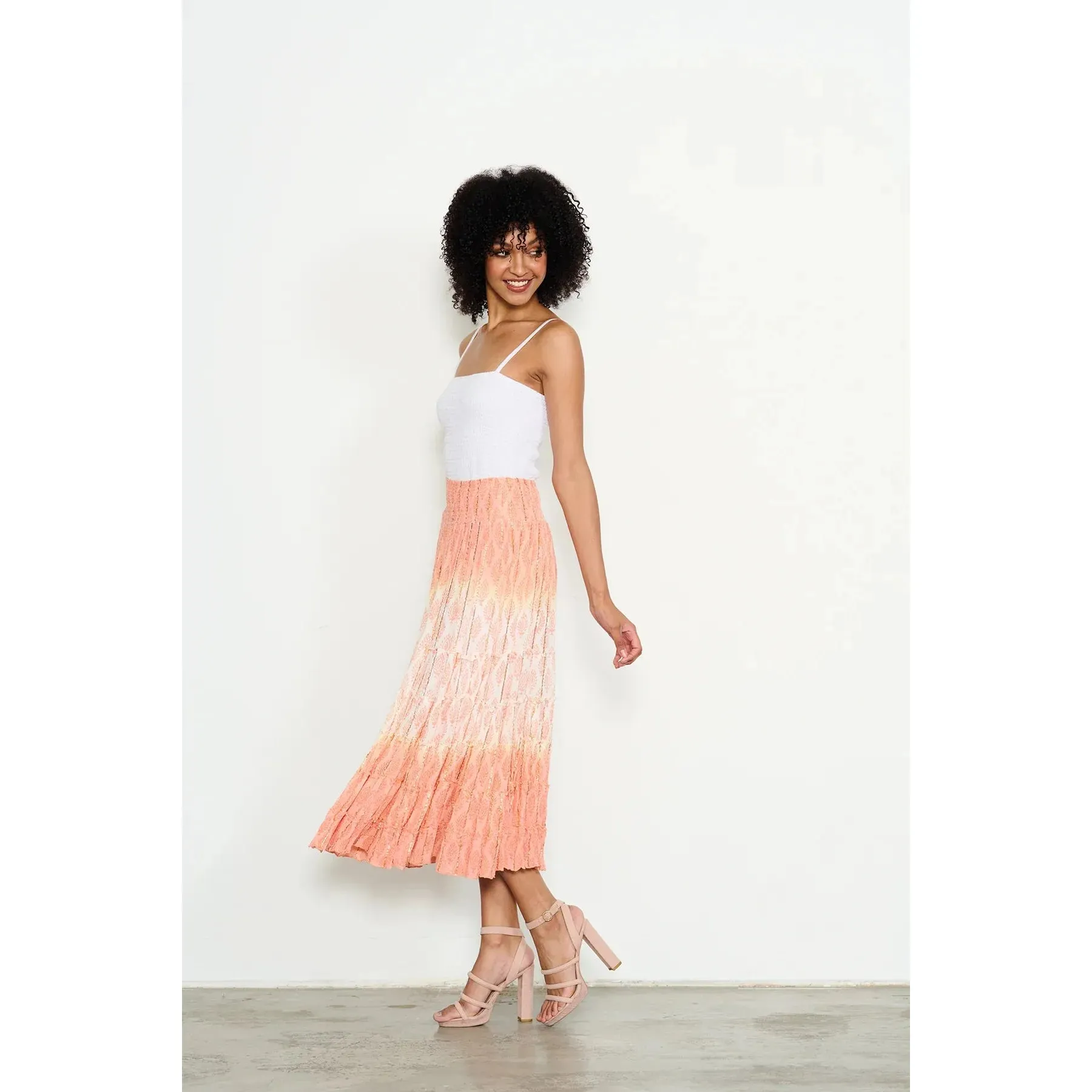 Caju - Double Dip Dye Skirt Apricot