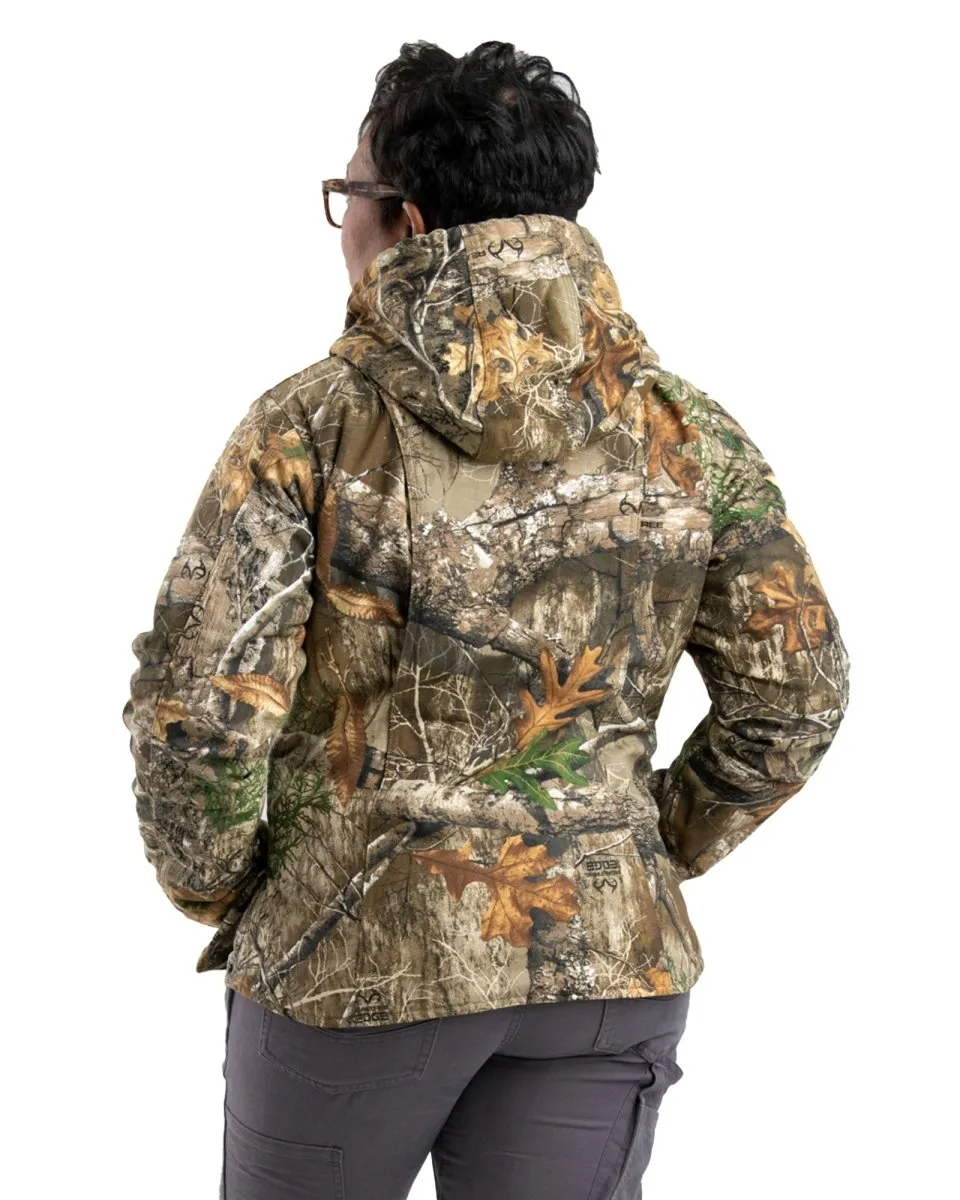 Camo Women's Camo Sherpa-Lined Softstone Duck Hooded Jacket