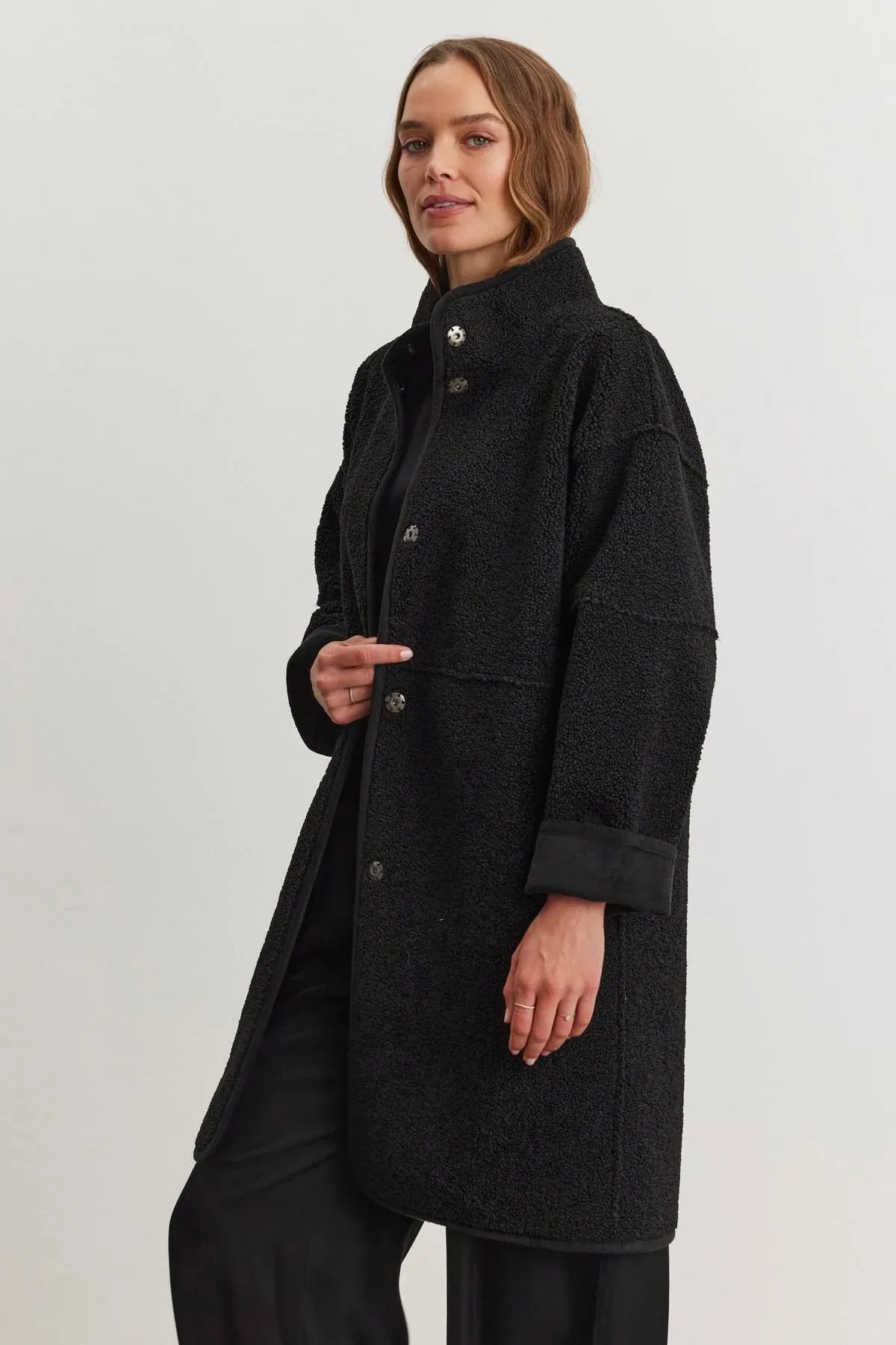 Cara | Long Reversible Lux Sherpa Coat