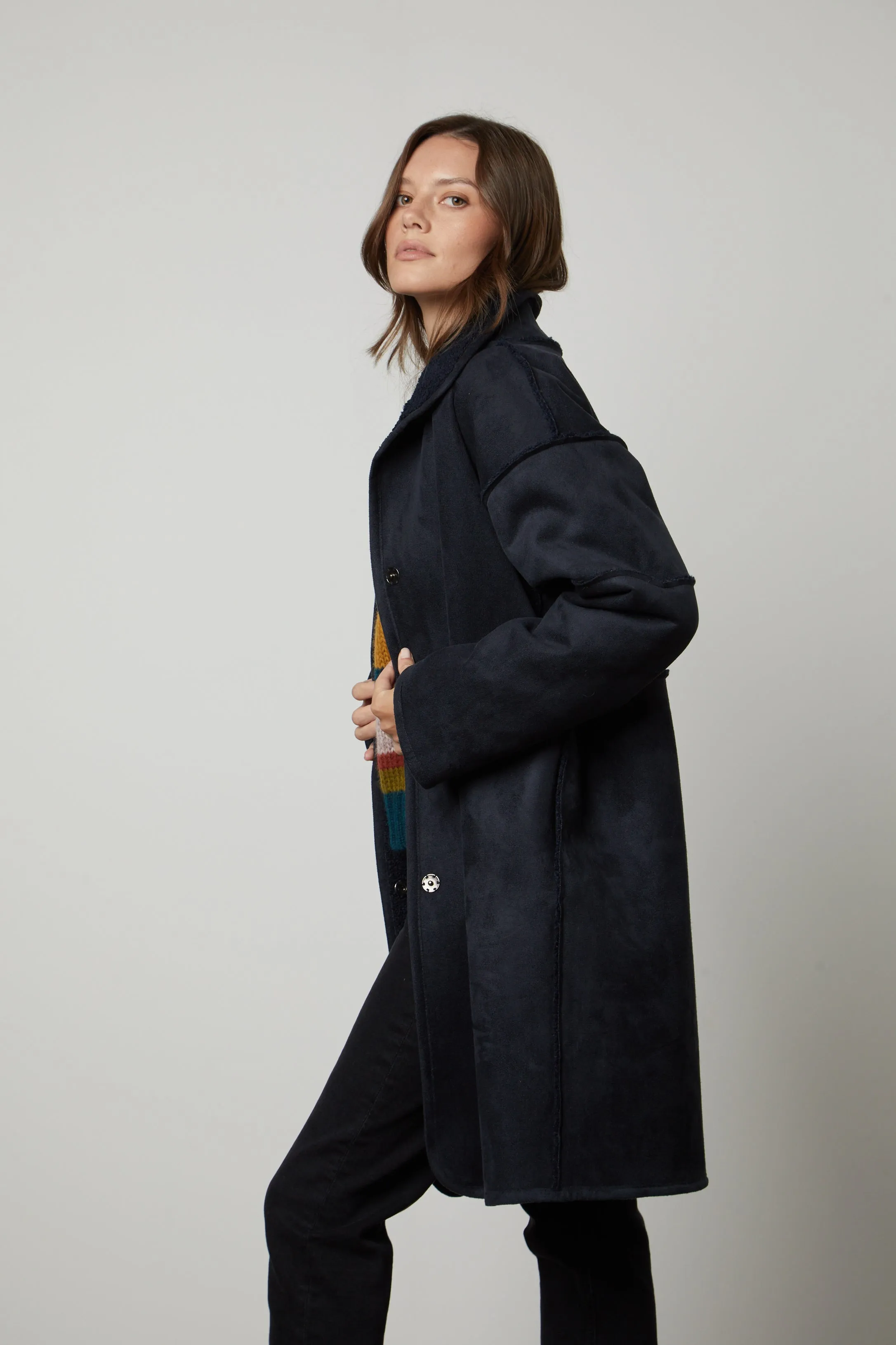 Cara | Long Reversible Lux Sherpa Coat