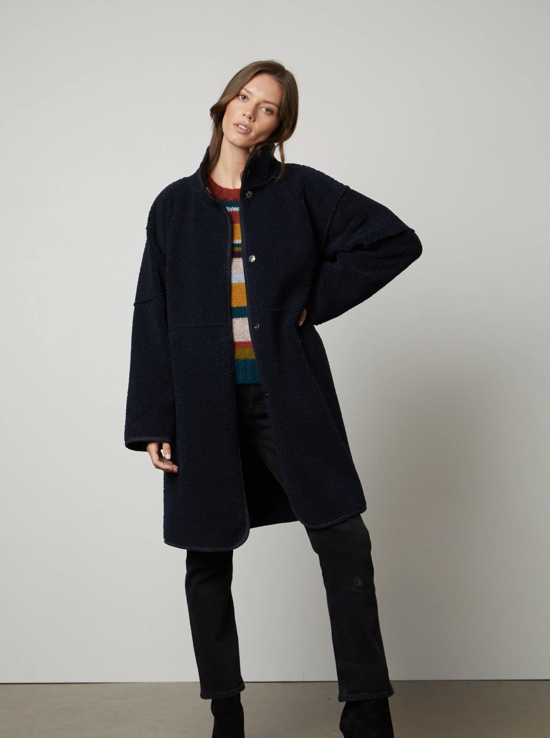 Cara | Long Reversible Lux Sherpa Coat