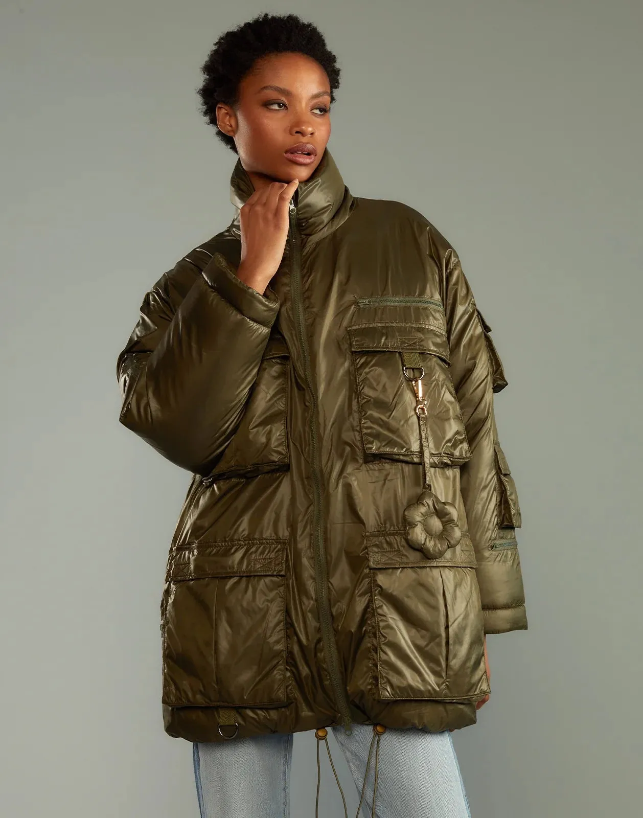 Cargo Pocket Puffer Coat