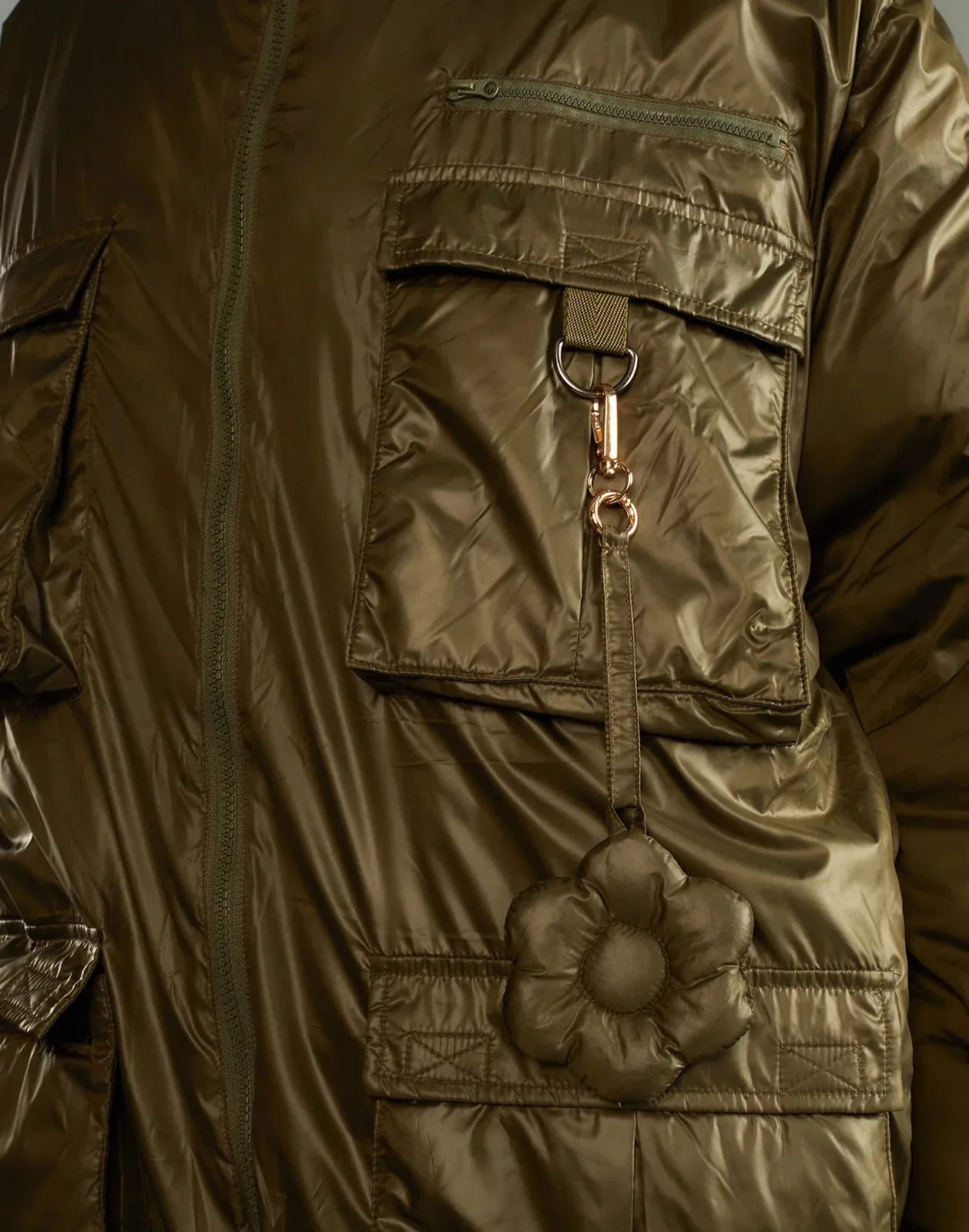 Cargo Pocket Puffer Coat